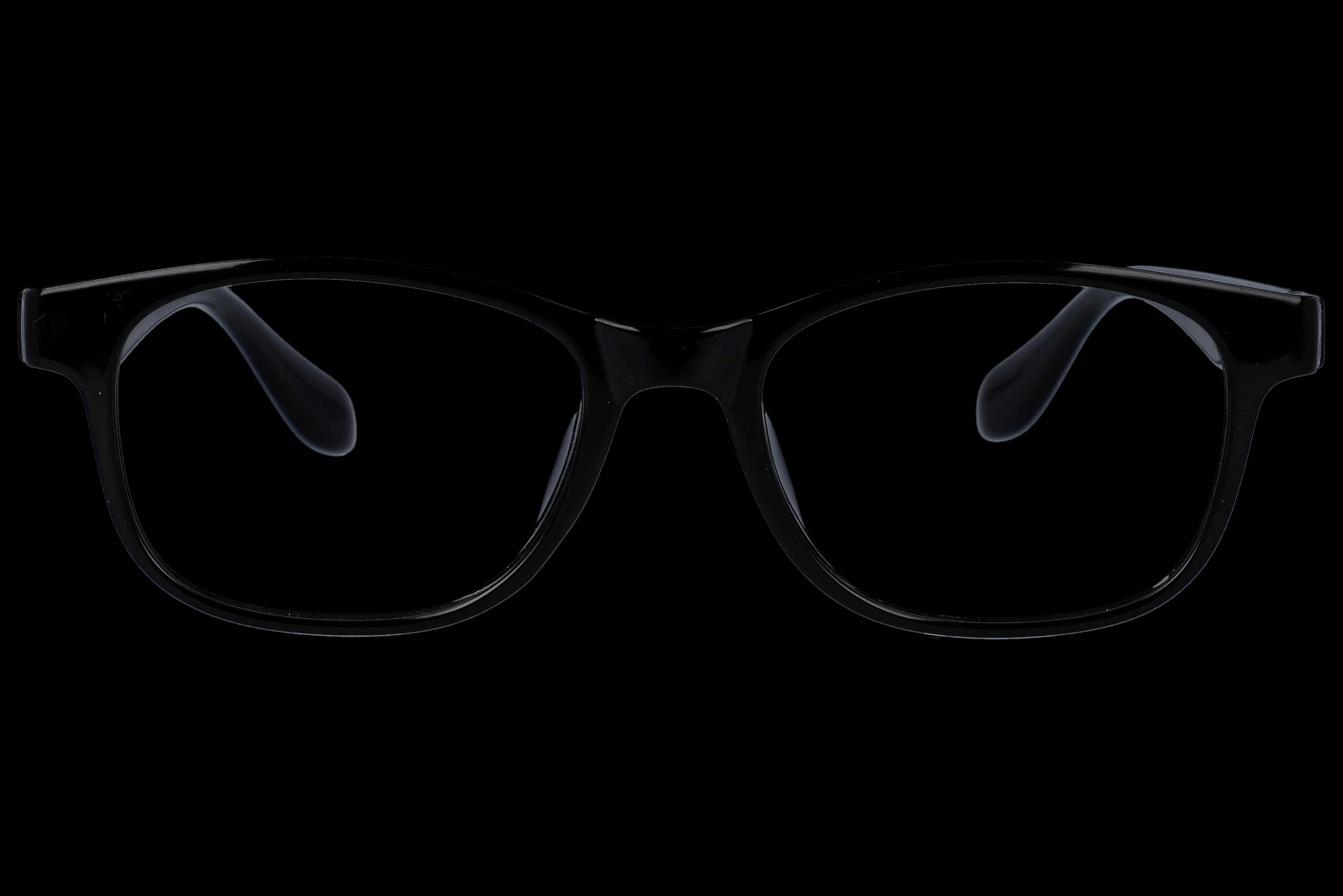 Rectangle Eyeglasses RL1306 Black Small optical frame front view with arms open