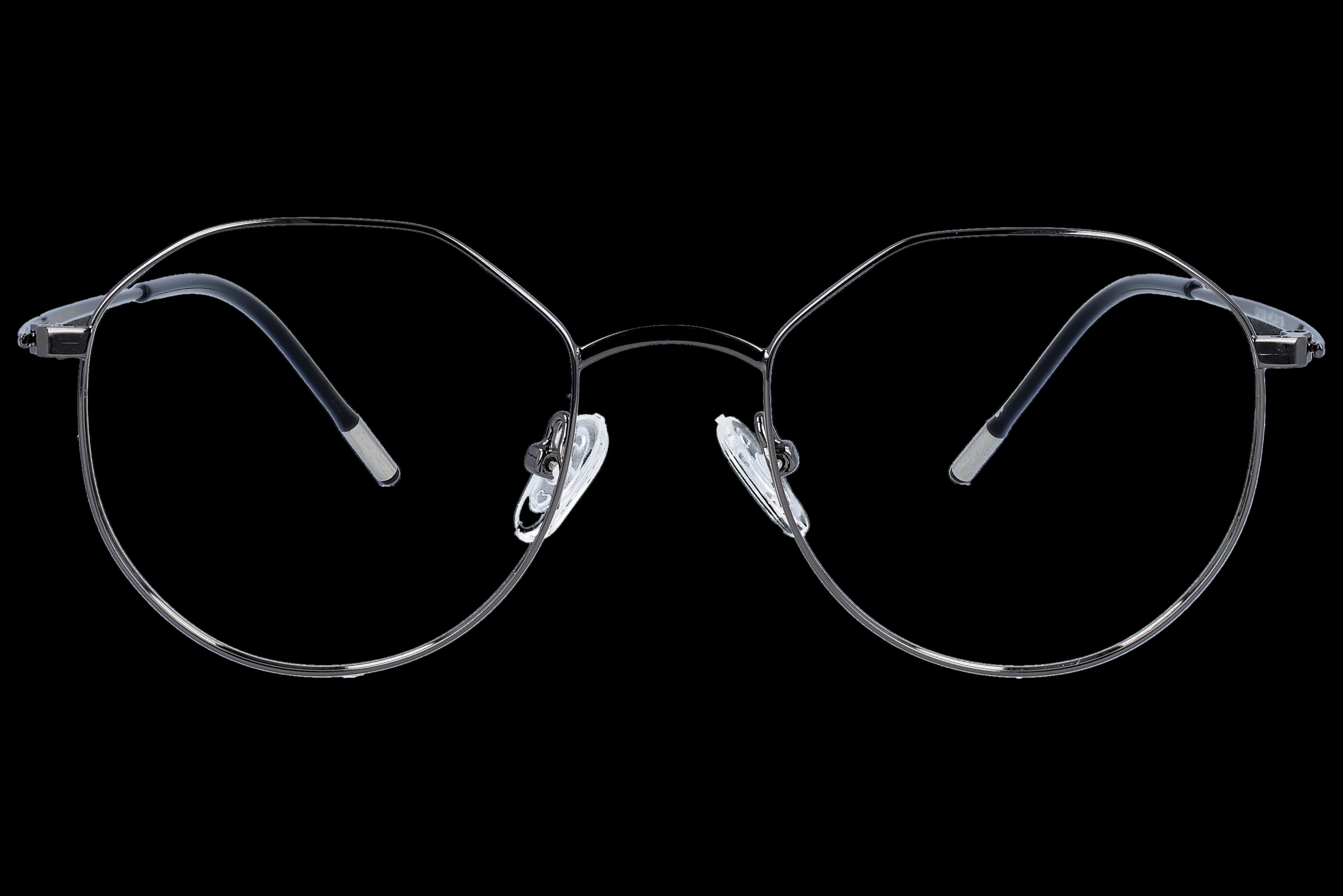 Geometric Eyeglasses RL1327 Grey Small optical frame front view with arms open