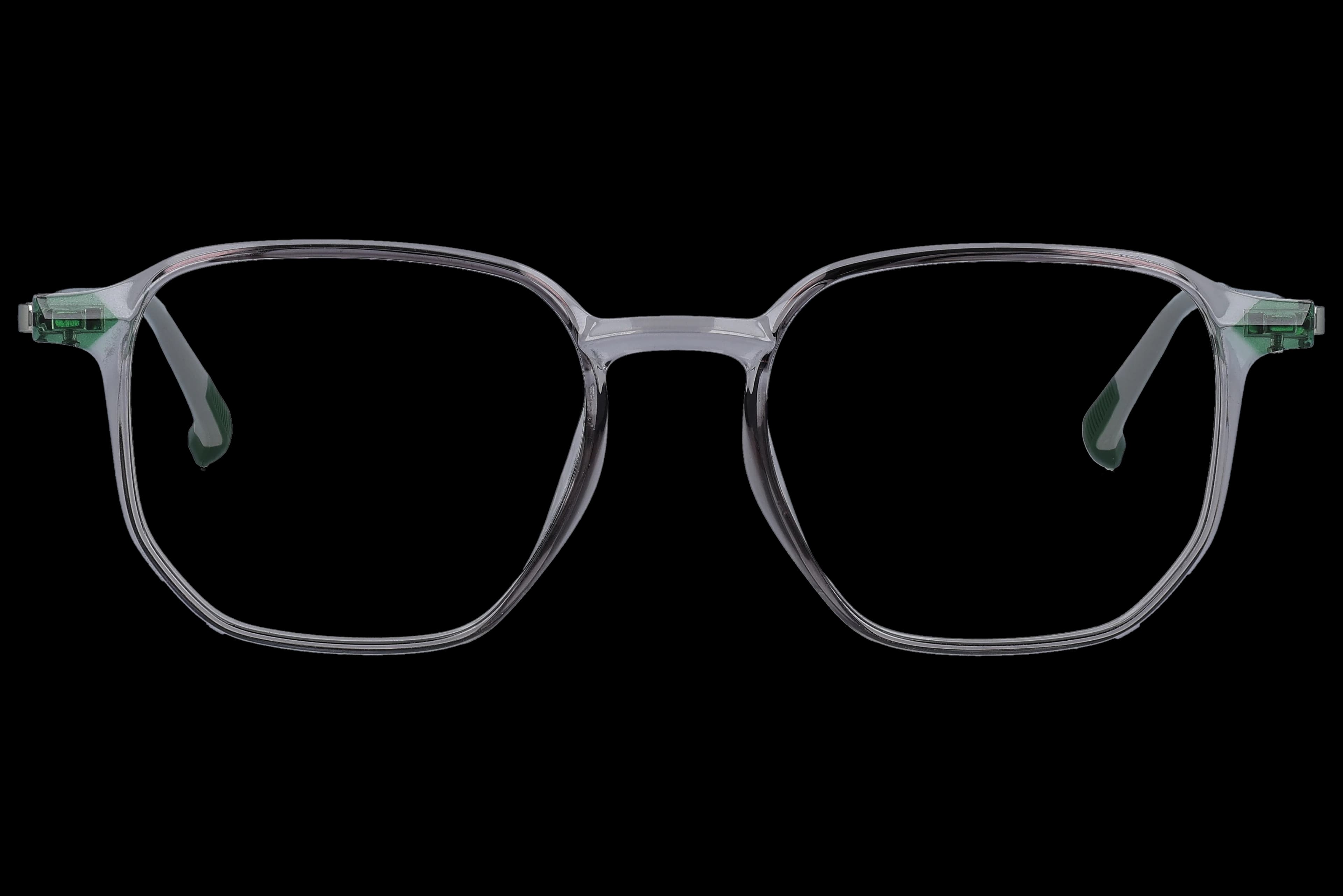 Geometric Eyeglasses RL1324 Grey Medium optical frame front view with arms open