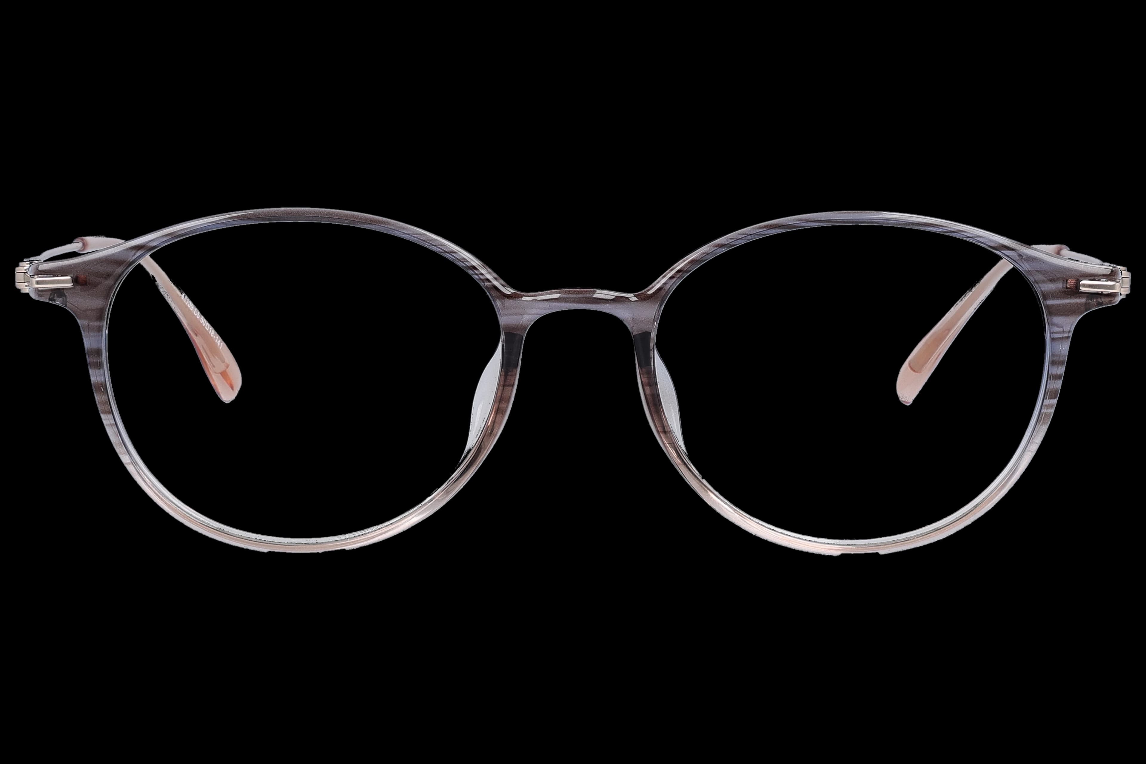 Round Eyeglasses RL1342 Black Small optical frame front view with arms open