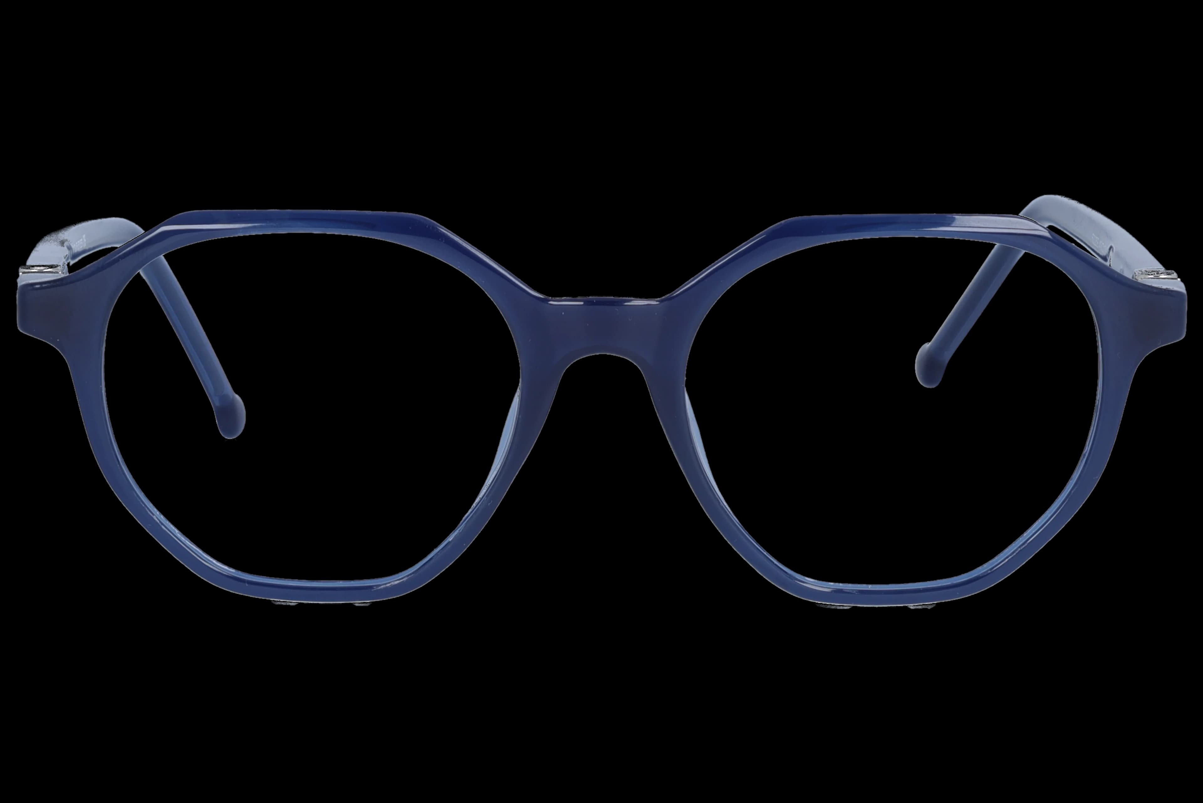 Geometric Eyeglasses RL1309 Blue Small optical frame front view with arms open
