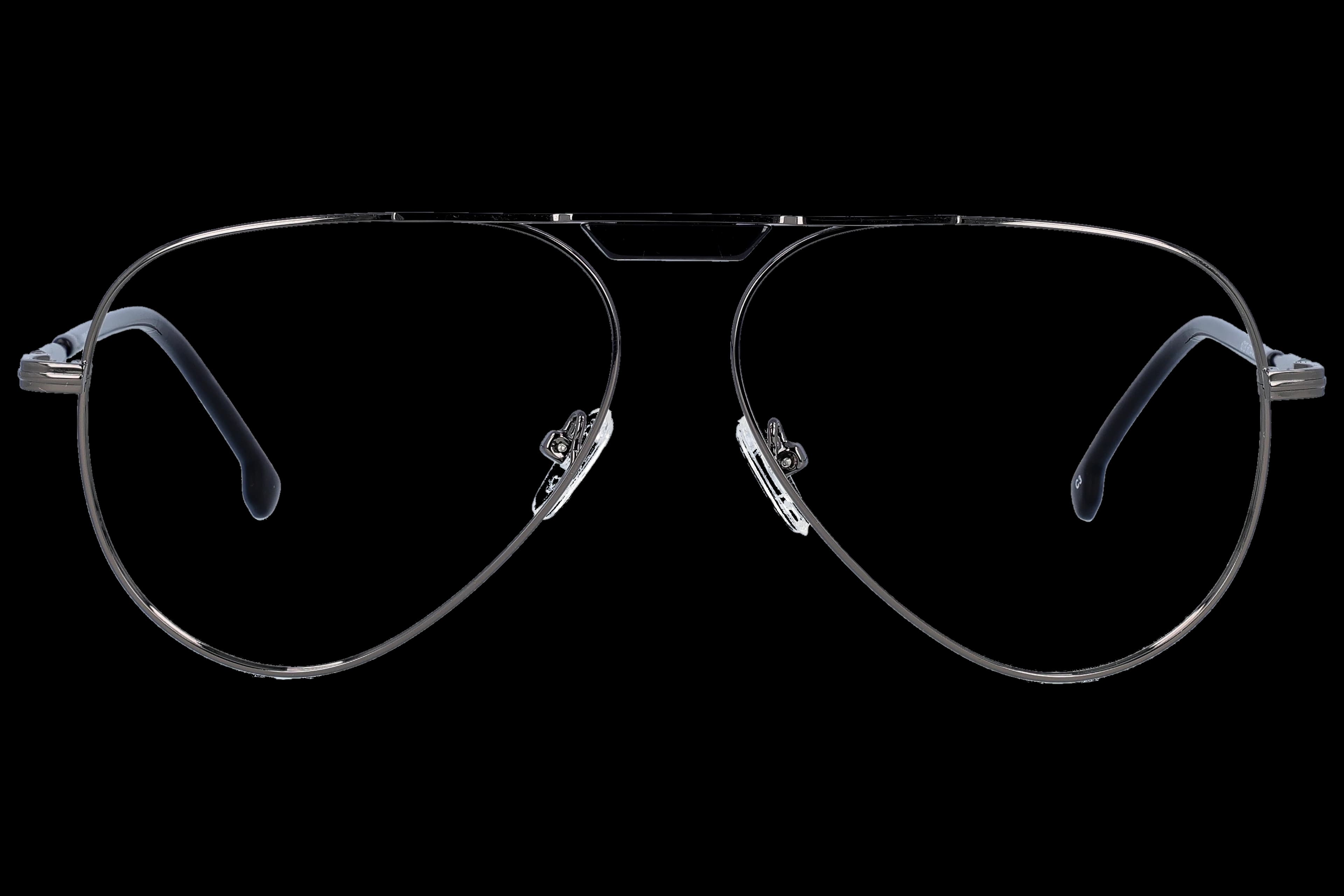 Aviator Eyeglasses RL1317 Gun metal Large optical frame front view with arms open