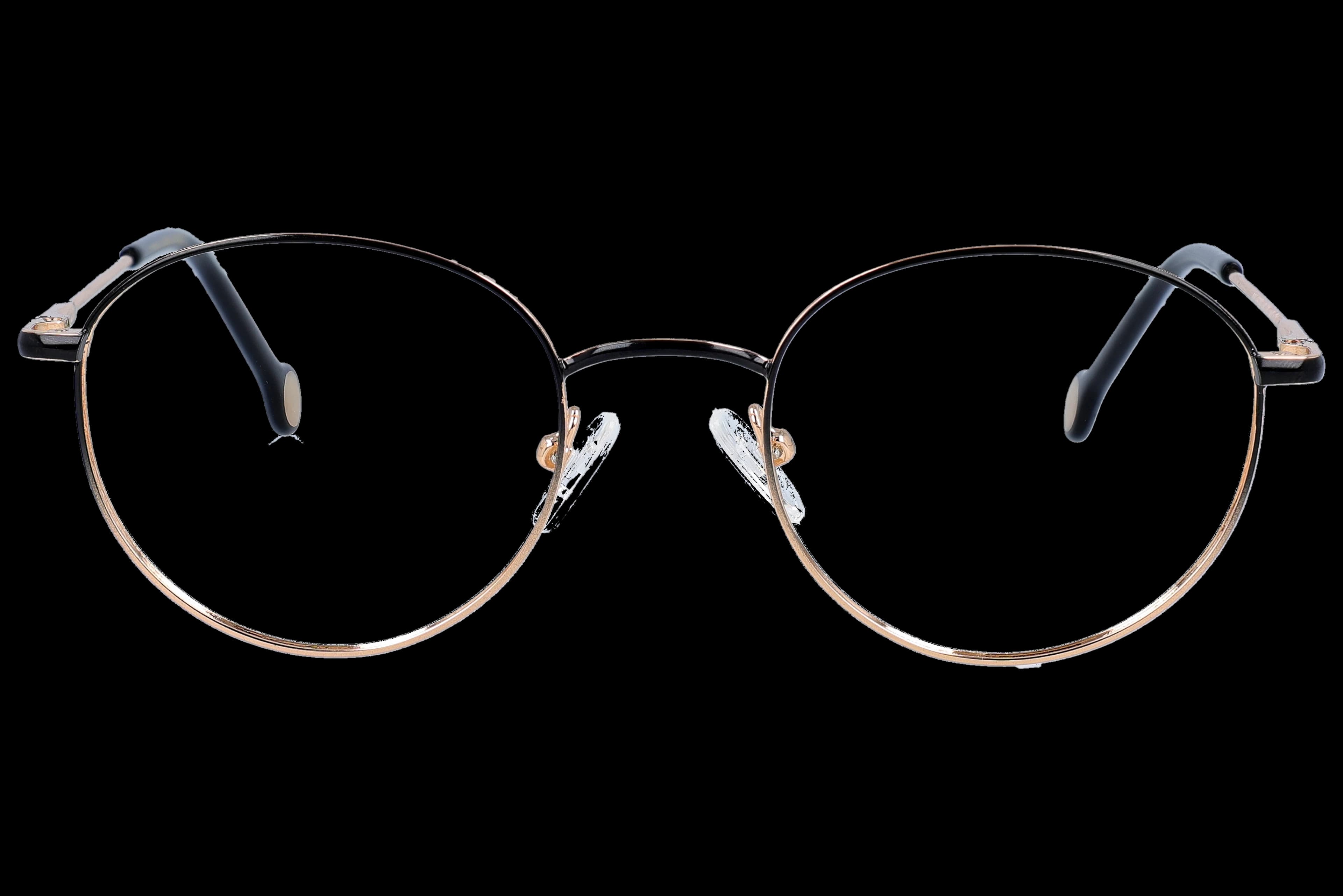 Round Eyeglasses RL1355 Black Small optical frame front view with arms open