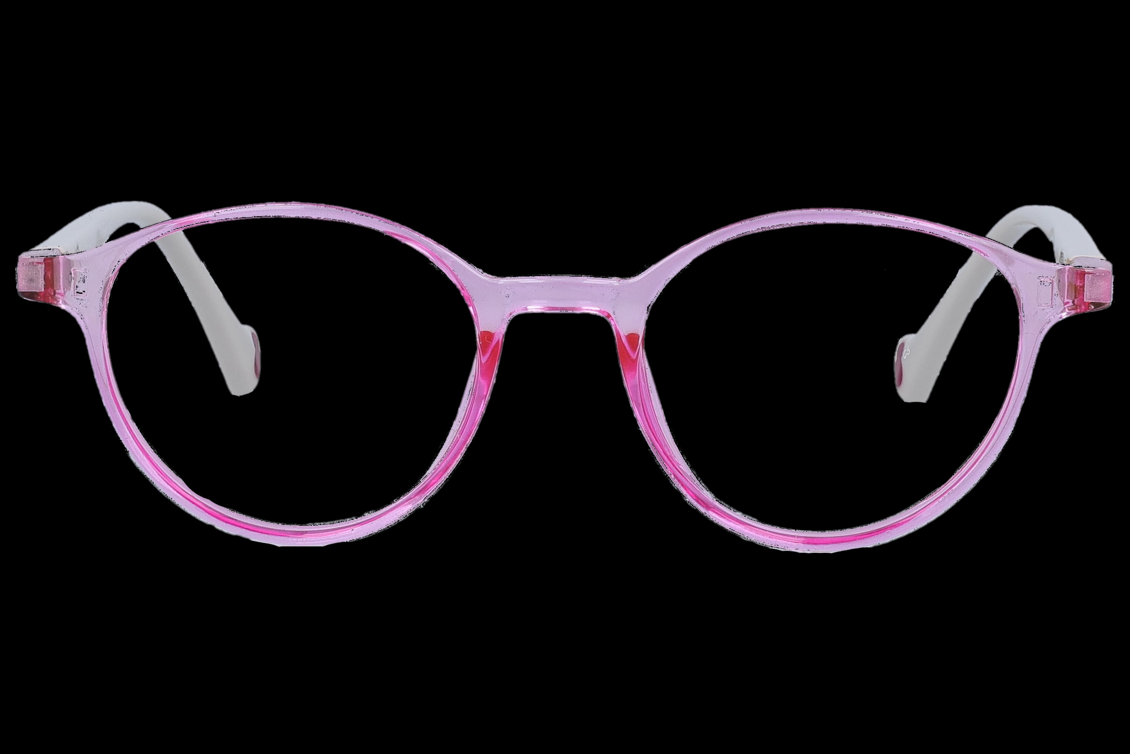 Round Eyeglasses RL1367 Pink Small optical frame front view with arms open