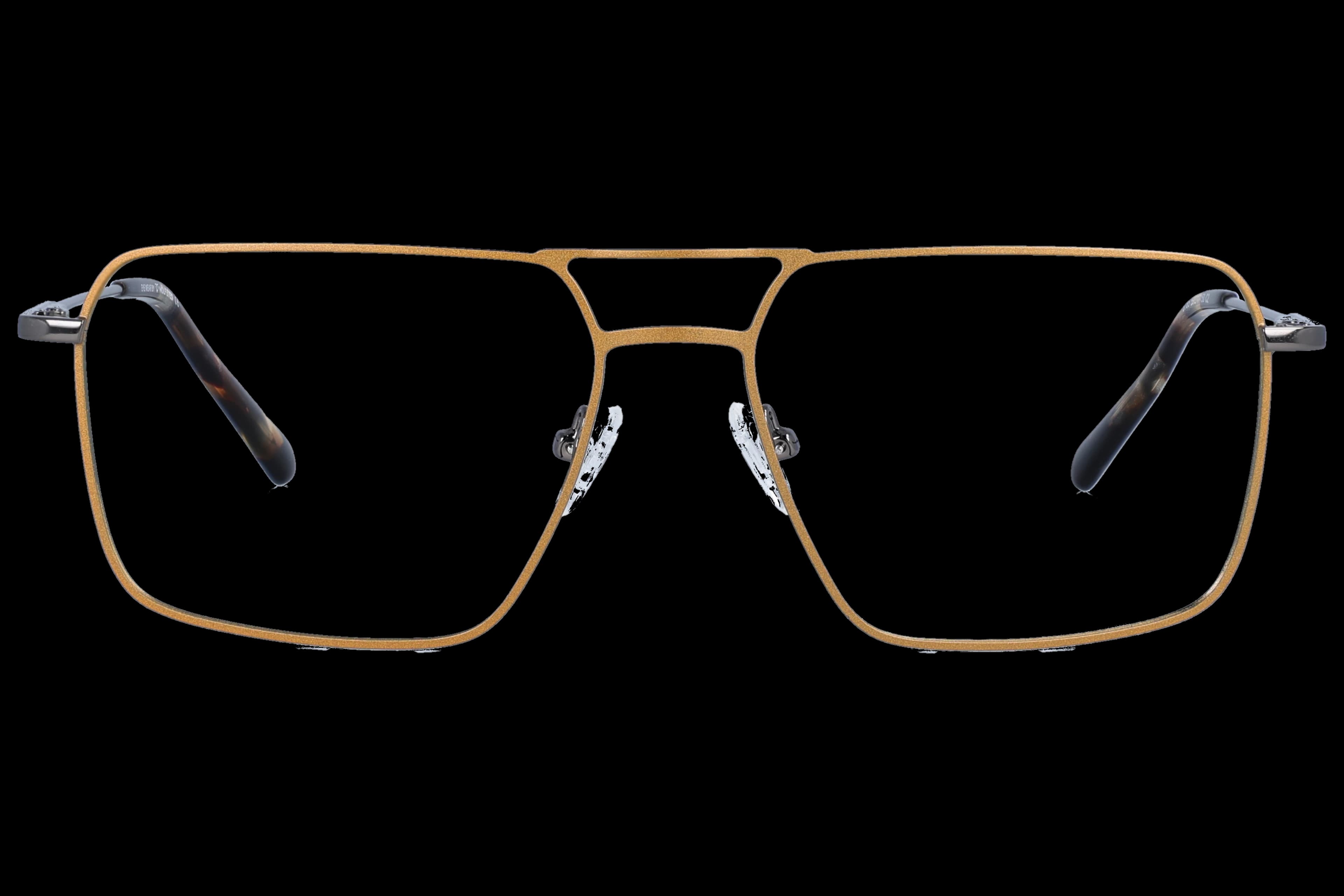 Aviator Eyeglasses RL1318 Gold Extra Large optical frame front view with arms open