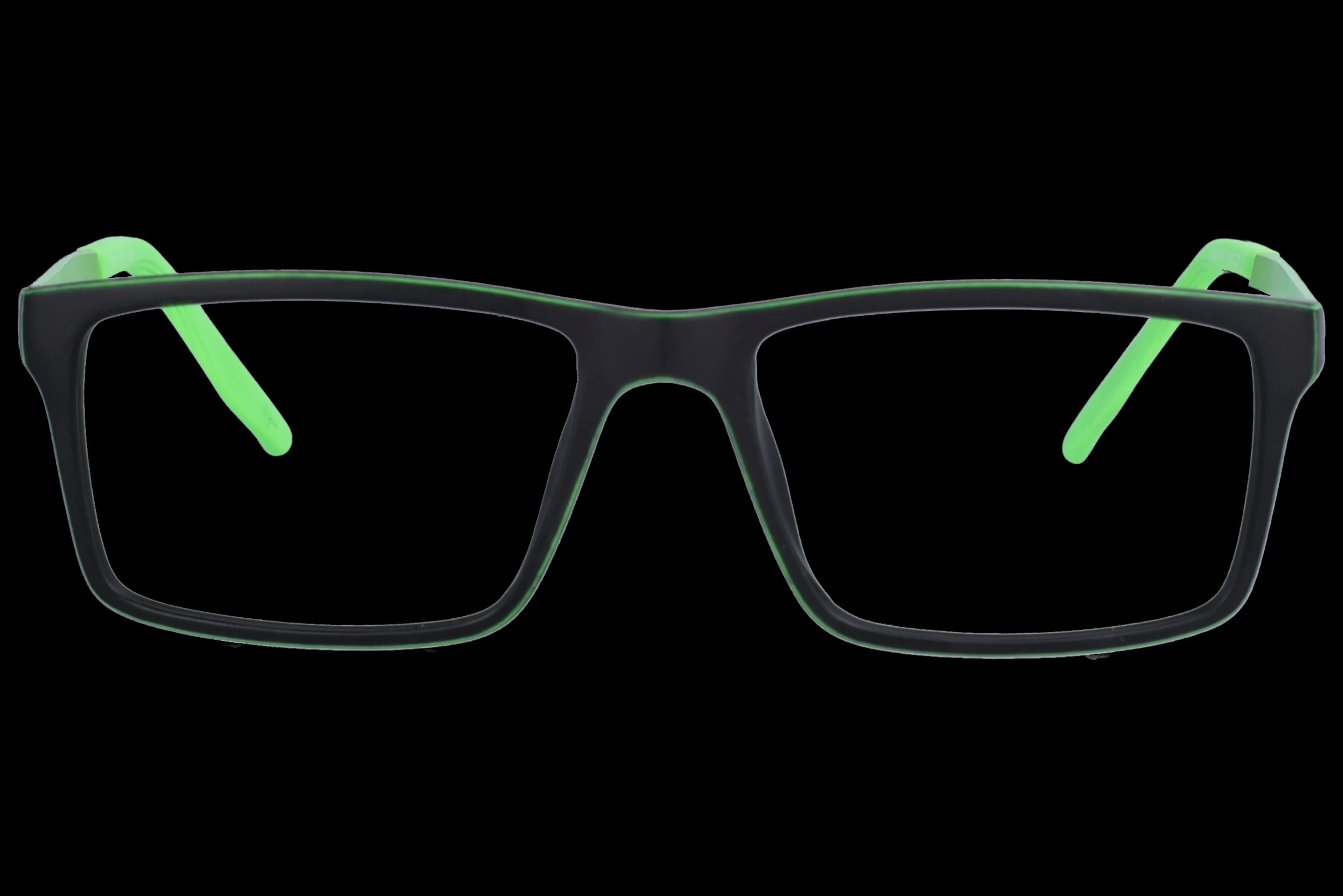 Rectangle Eyeglasses RL1344 Black Small optical frame front view with arms open