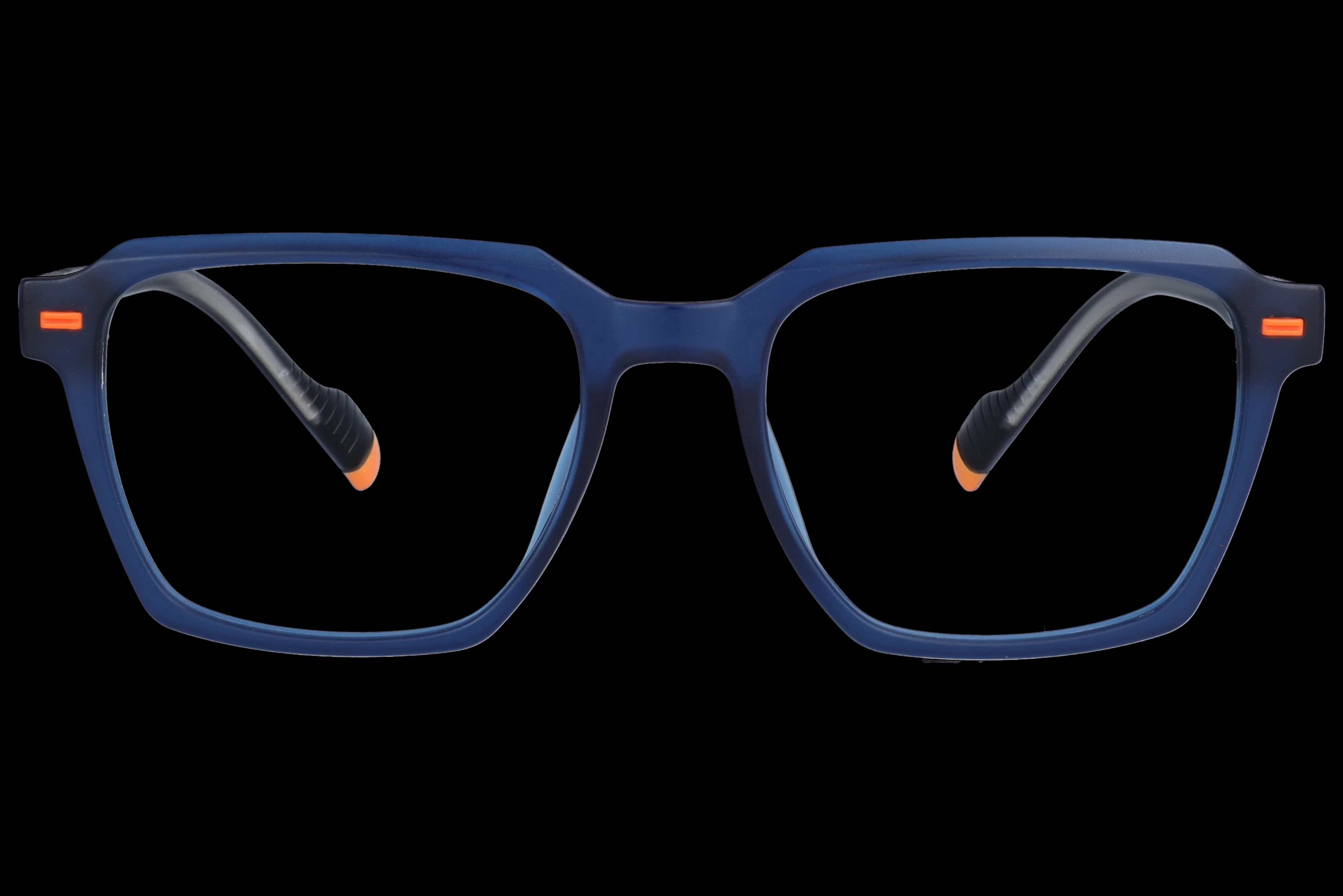 Square Eyeglasses RL1365 Blue Medium optical frame front view with arms open