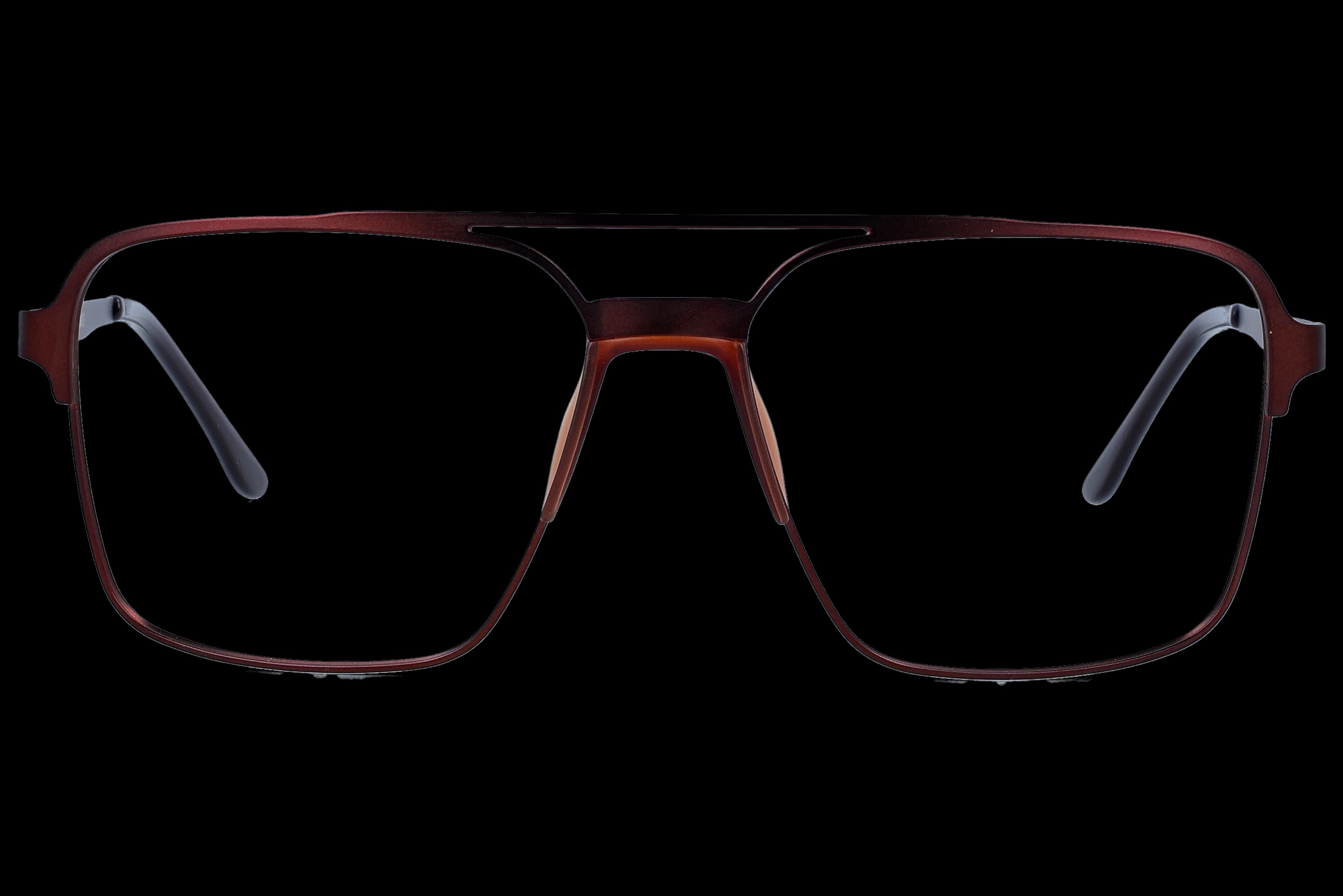 Aviator Eyeglasses RL1316 Brown Medium optical frame front view with arms open