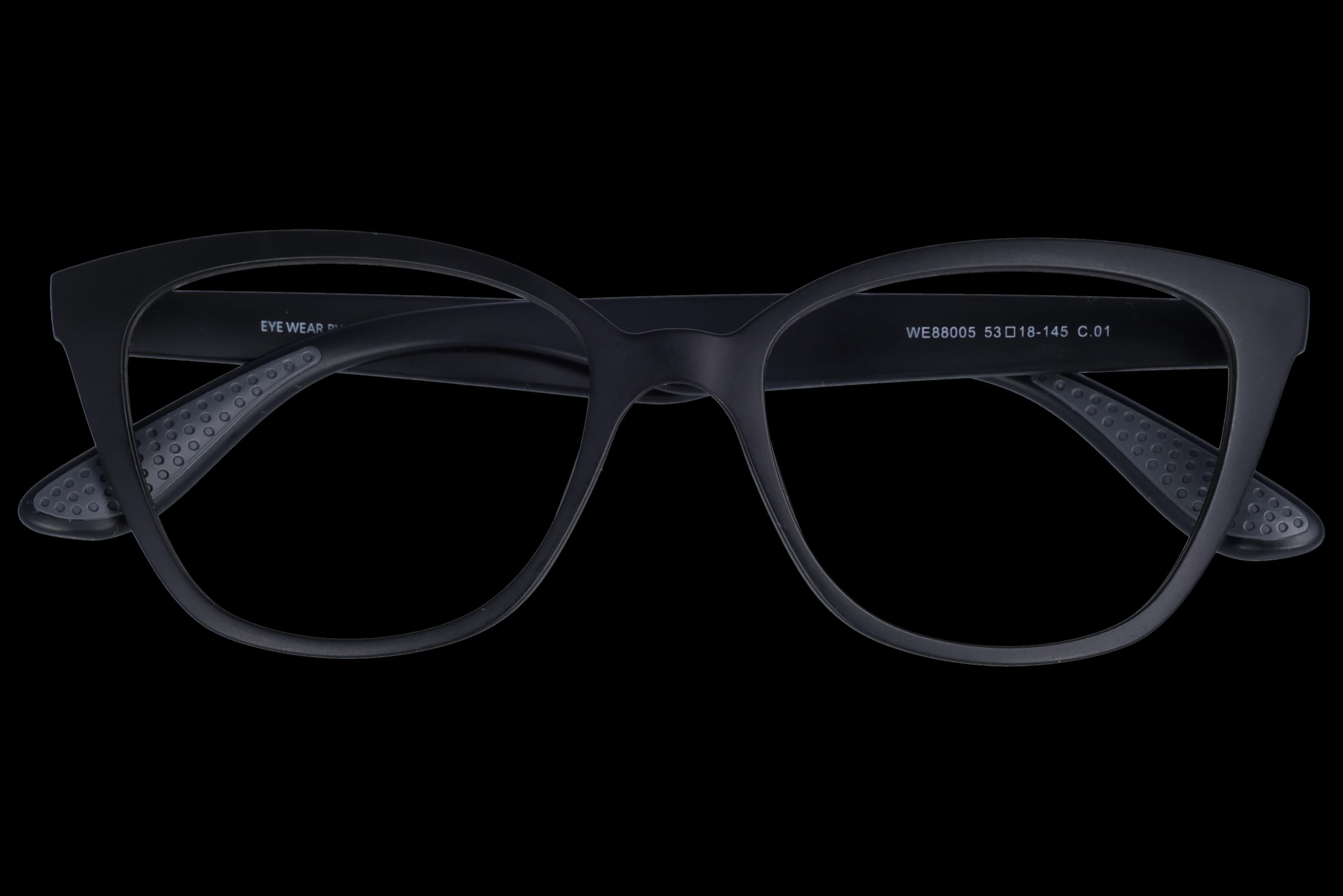 Cat Eye Eyeglasses RL1347 Black Medium optical frame front view with arms open