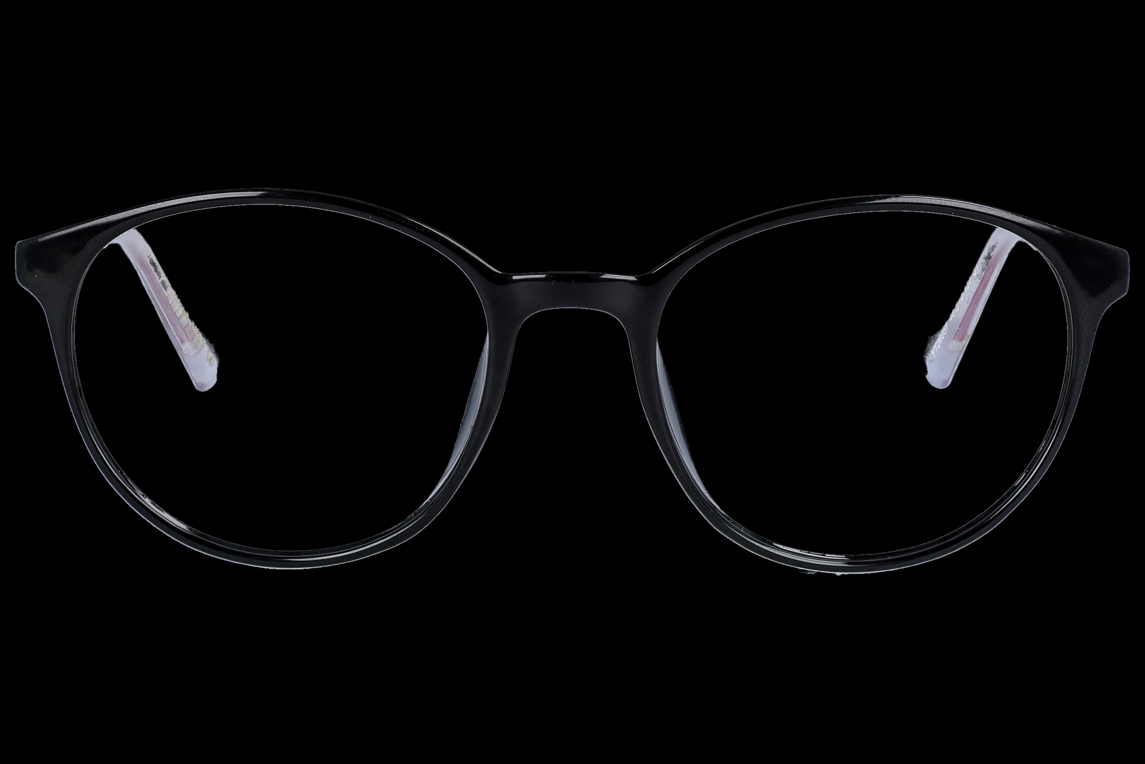 Round Eyeglasses RL1353 Black Small optical frame front view with arms open