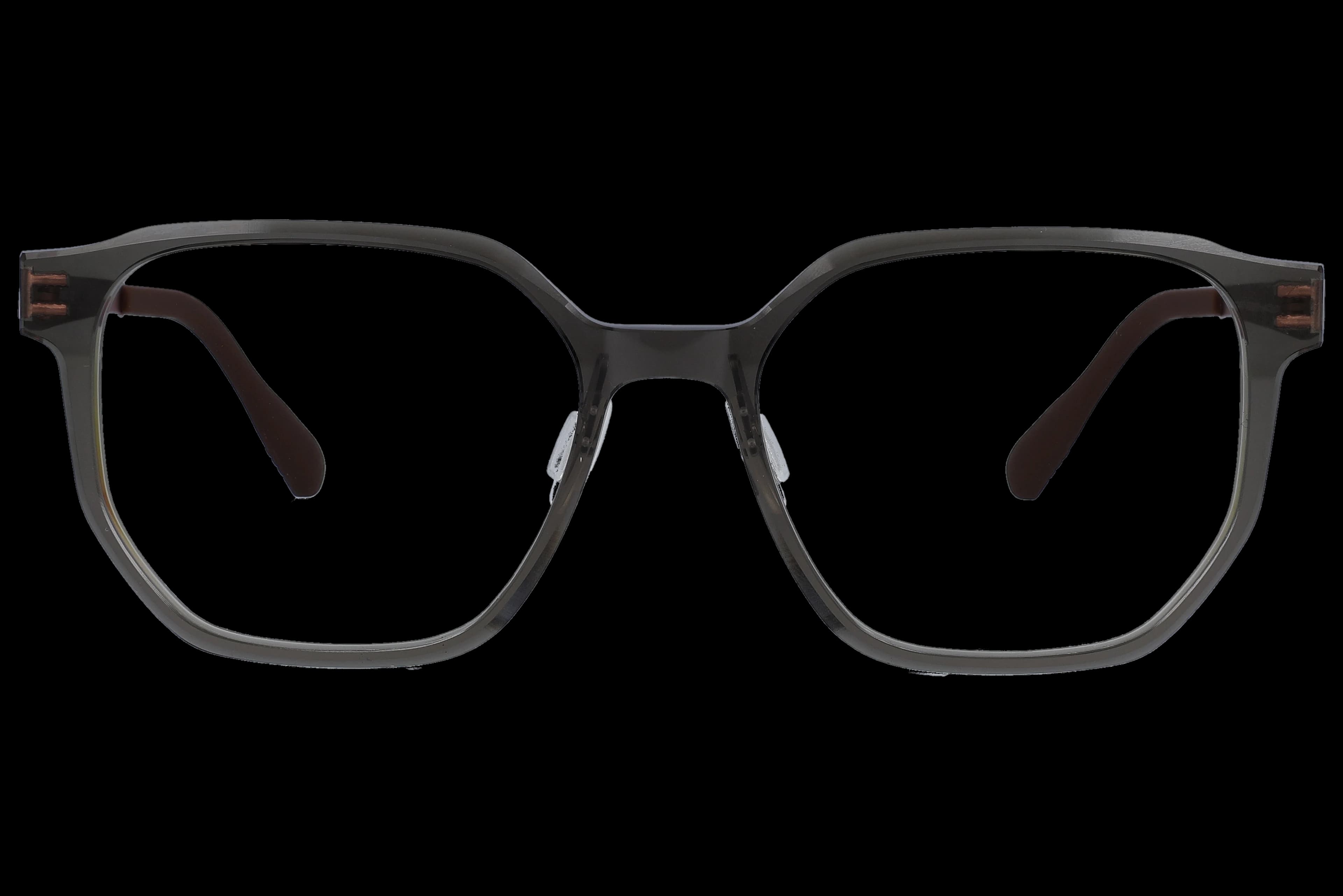 Square Eyeglasses RL1337 Brown Medium optical frame front view with arms open