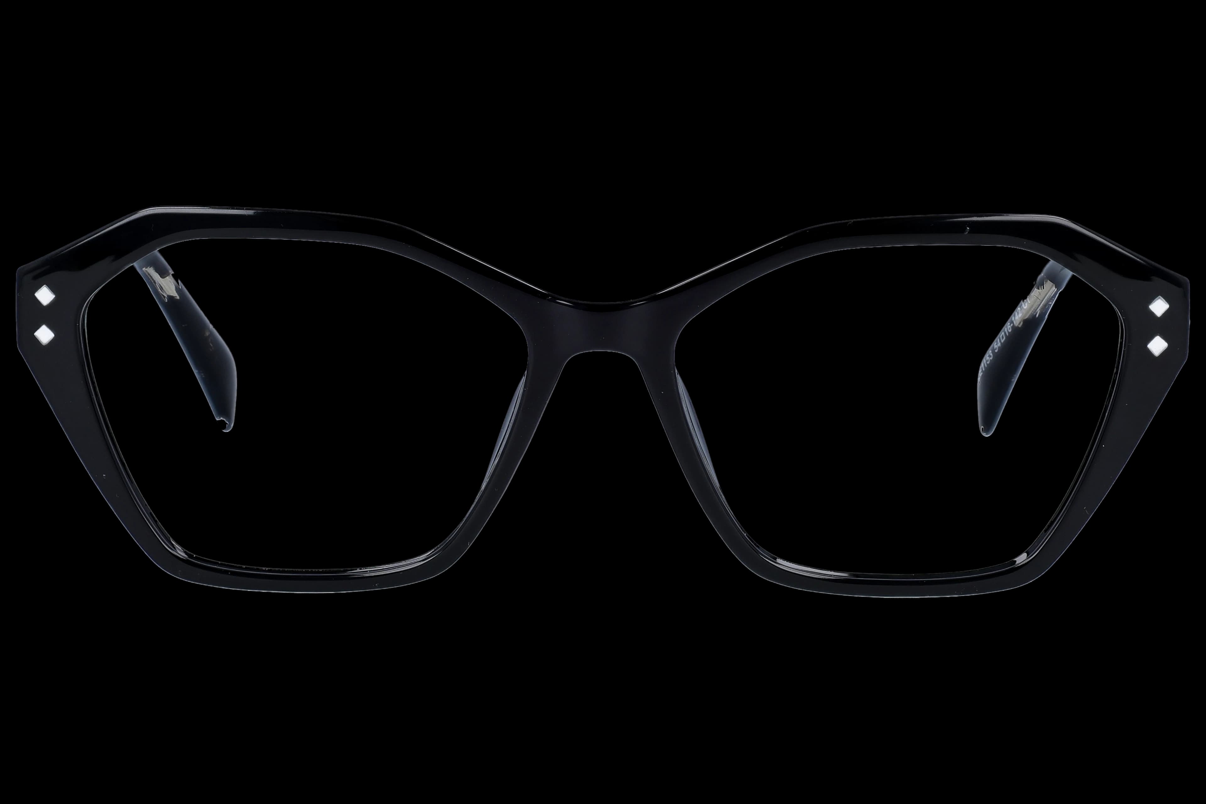 Black Medium optical frame front view with arms open