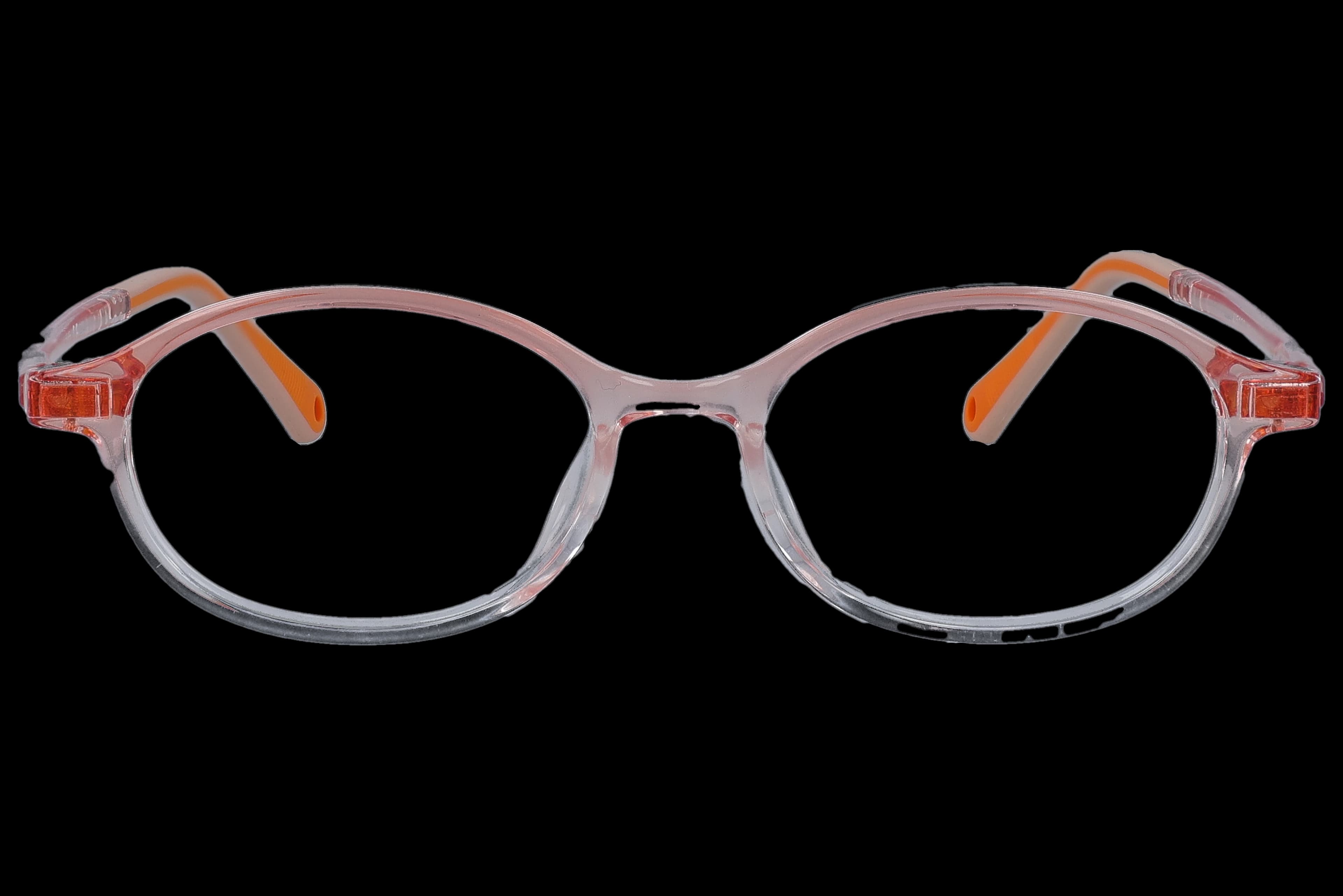 Oval Eyeglasses RL1305 Orange Small optical frame front view with arms open
