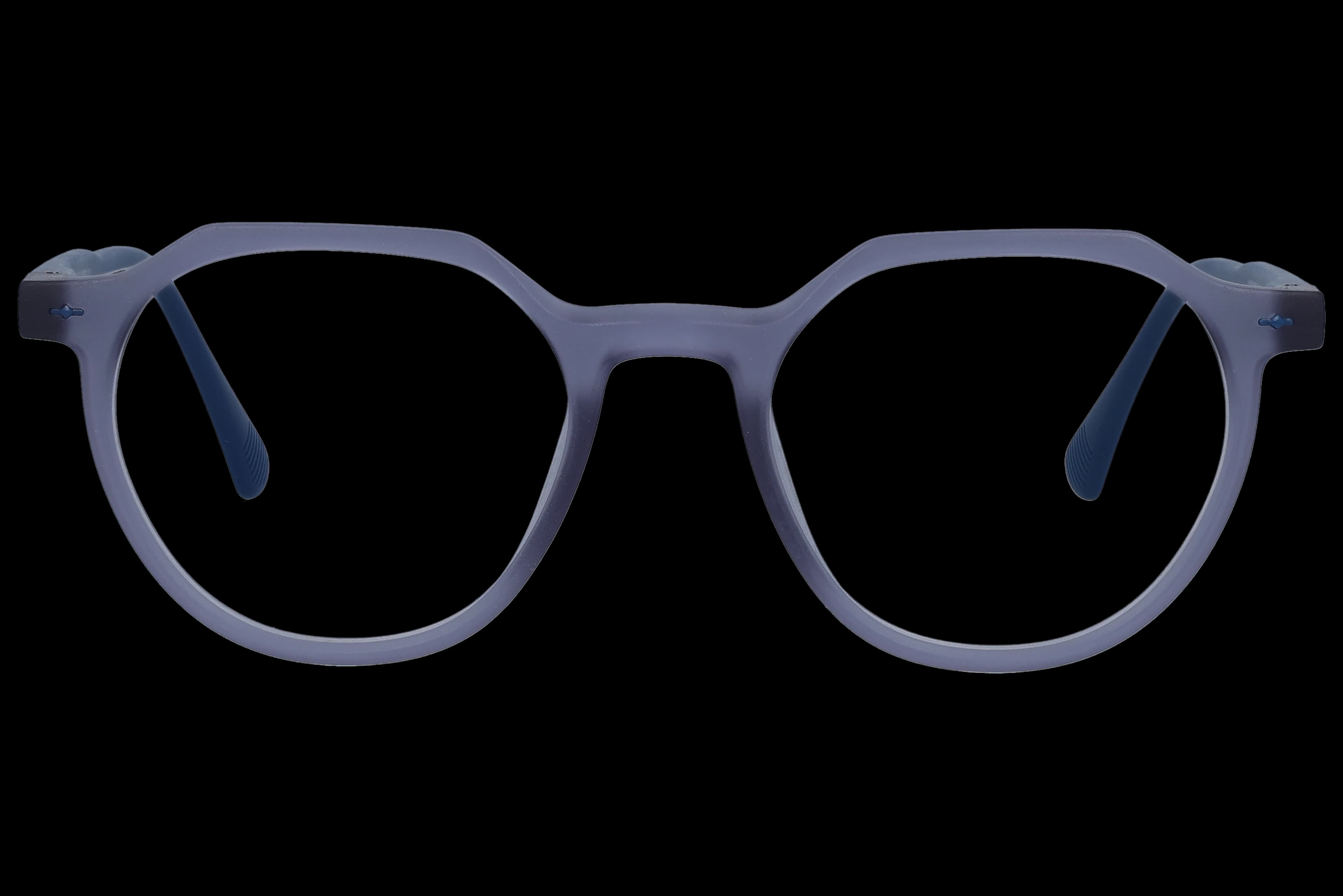 Geometric Eyeglasses RL1329 Matte blue Small optical frame front view with arms open
