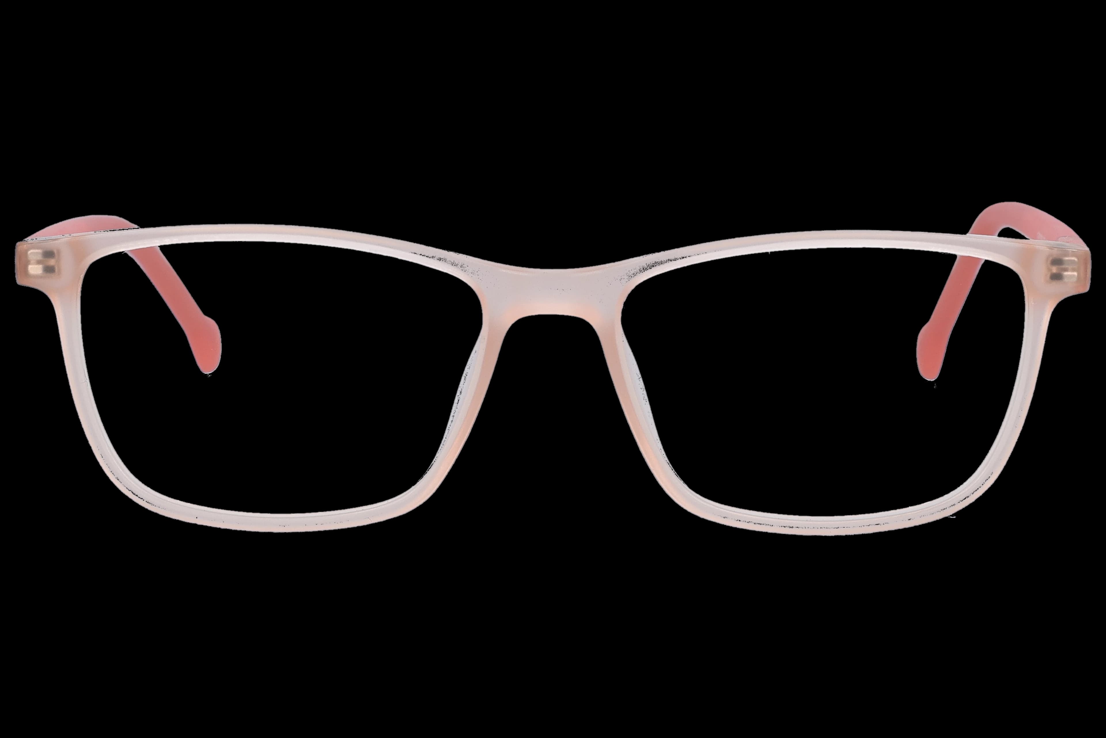 Rectangle Eyeglasses RL1366 Peach Pink Small optical frame front view with arms open