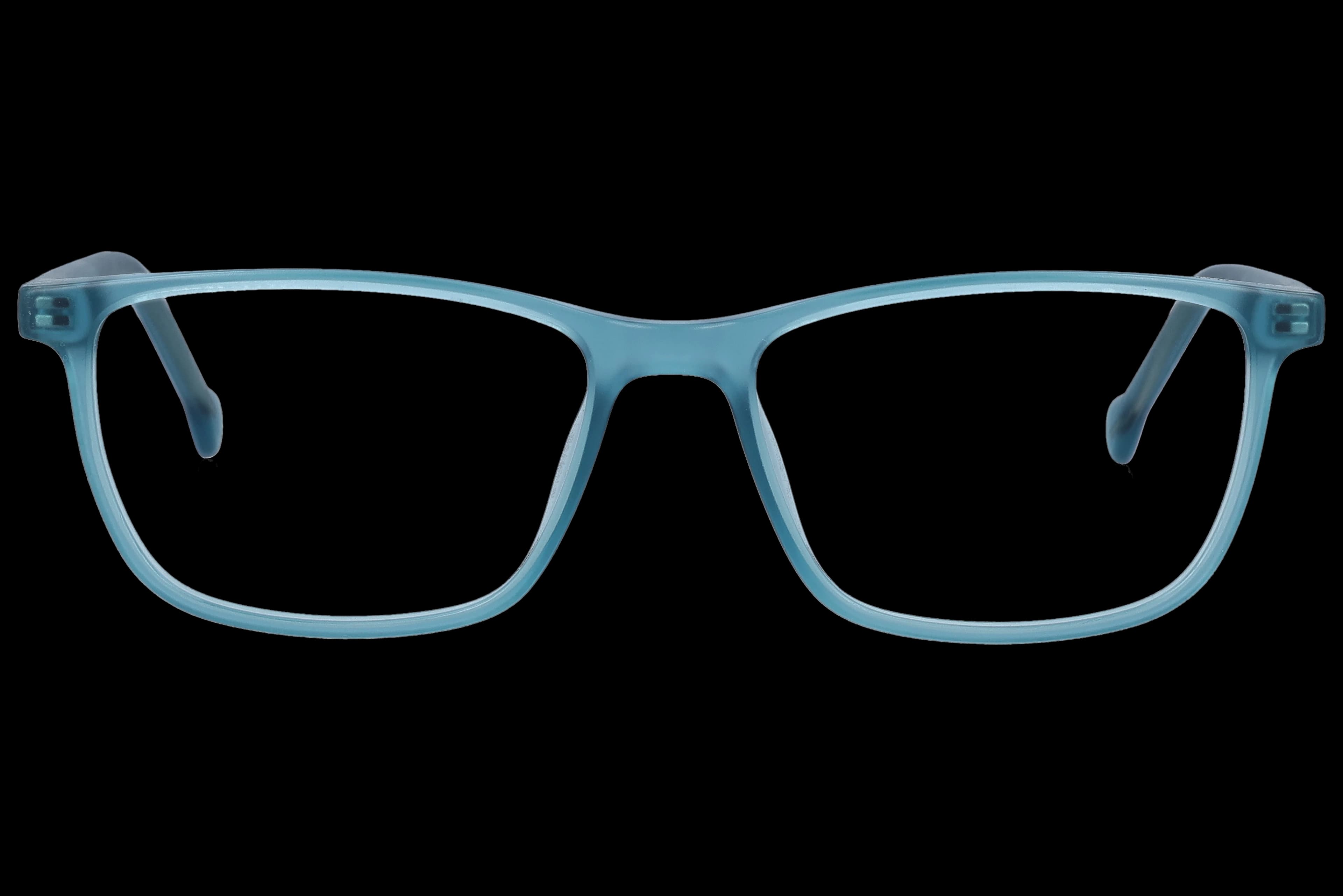 Rectangle Eyeglasses RL1322 Teal Small optical frame front view with arms open