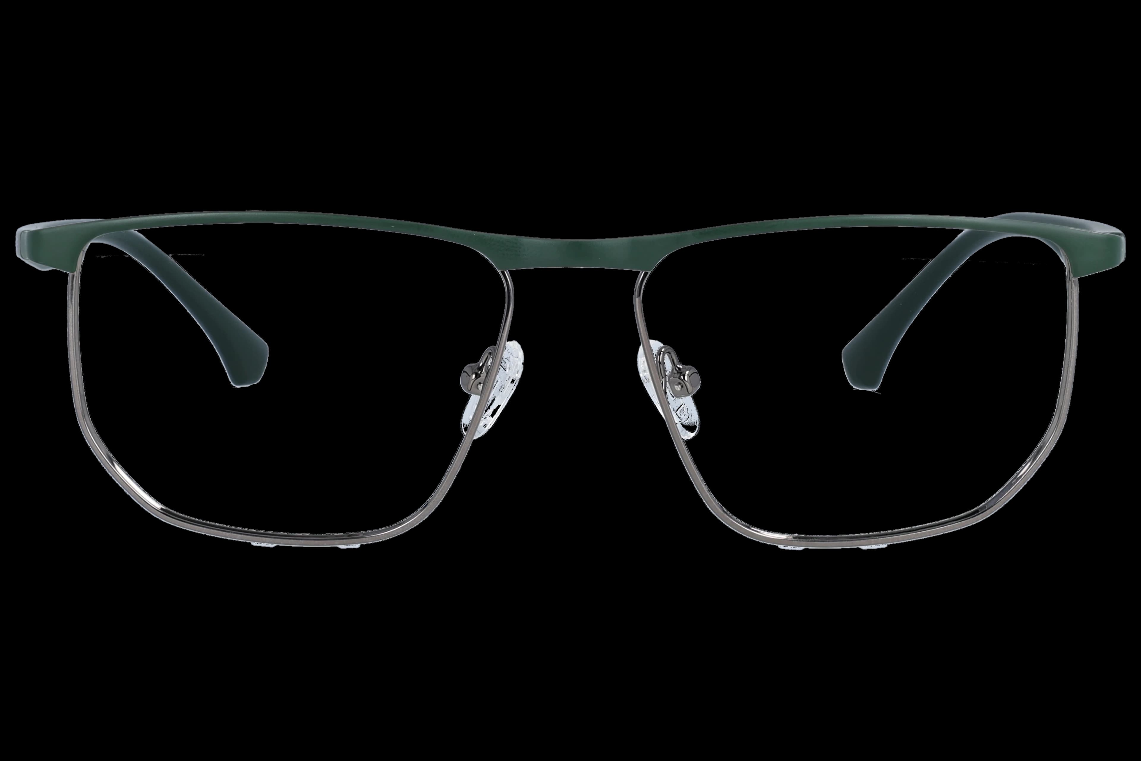 Browline Eyeglasses RL1302 Green Large optical frame front view with arms open