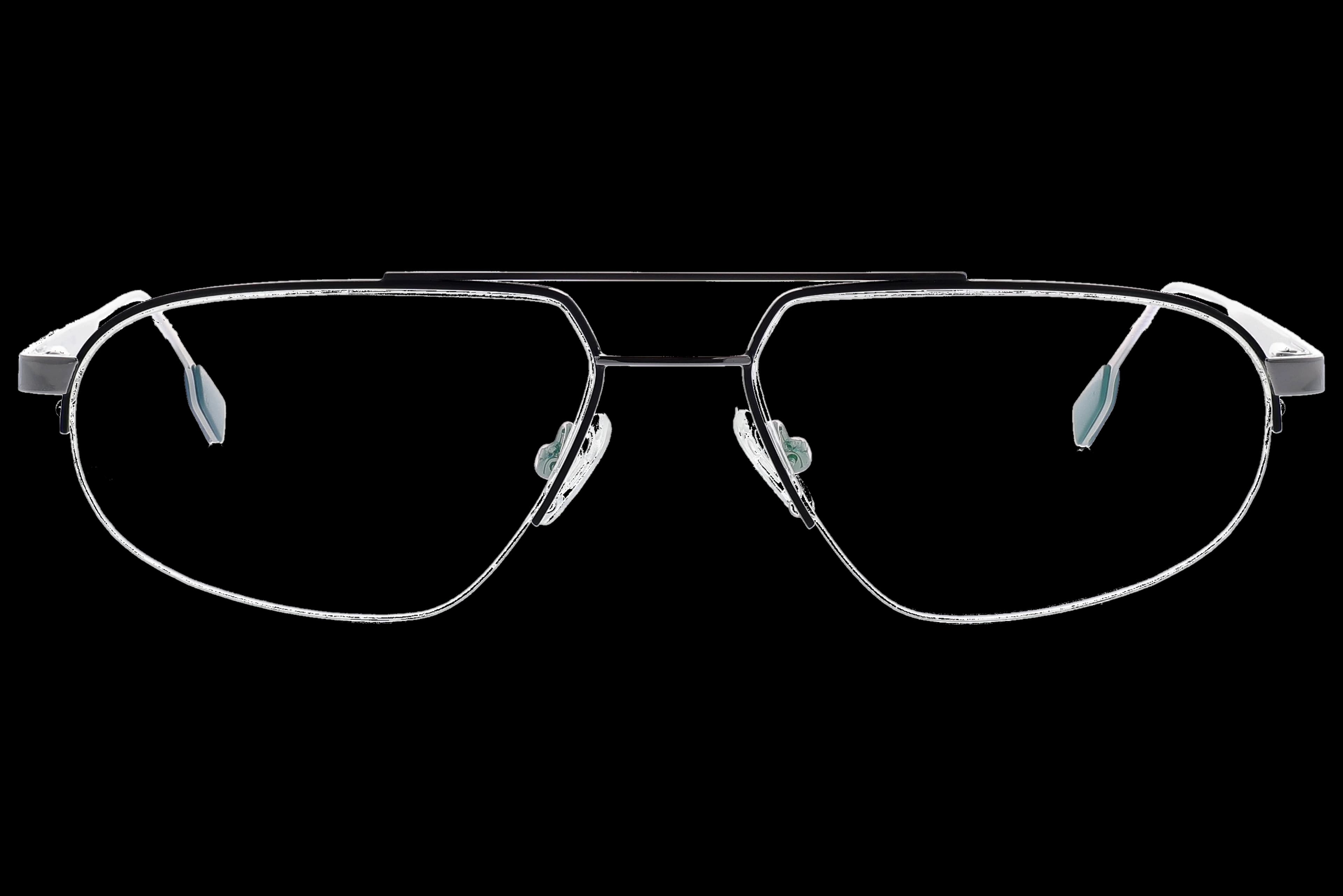 Oval Eyeglasses RL1313 Black Large optical frame front view with arms open