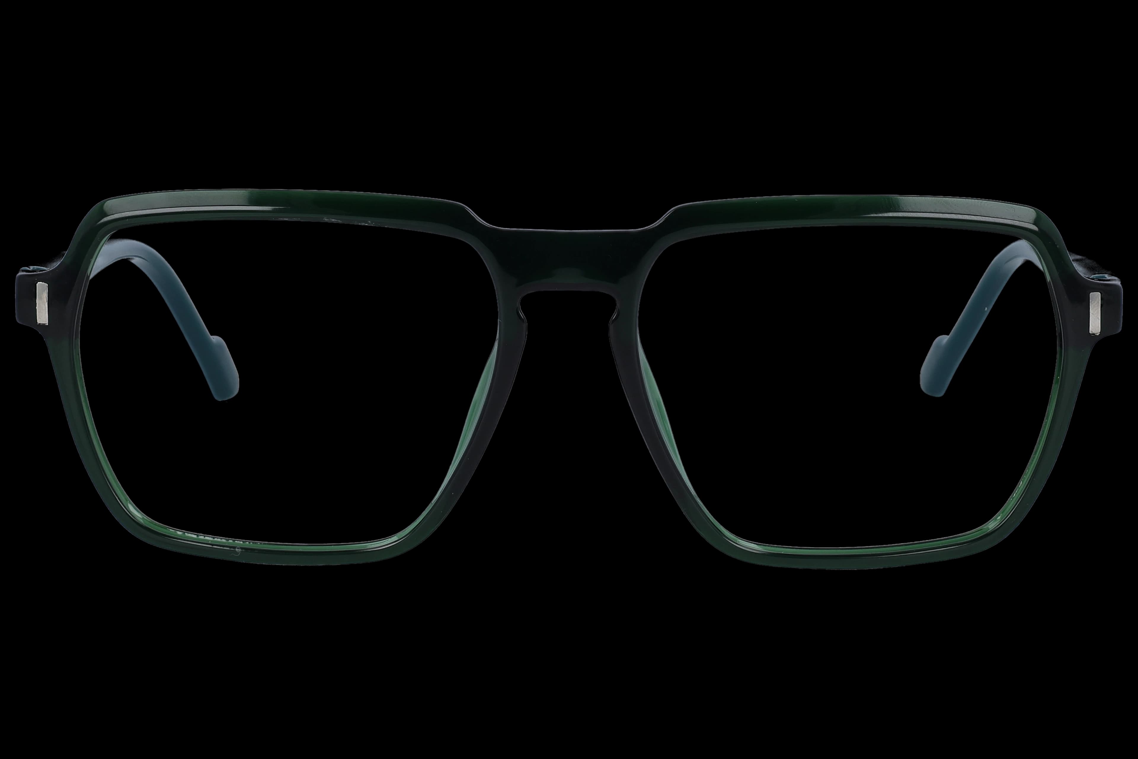 Square Eyeglasses RL1339 Green Large optical frame front view with arms open