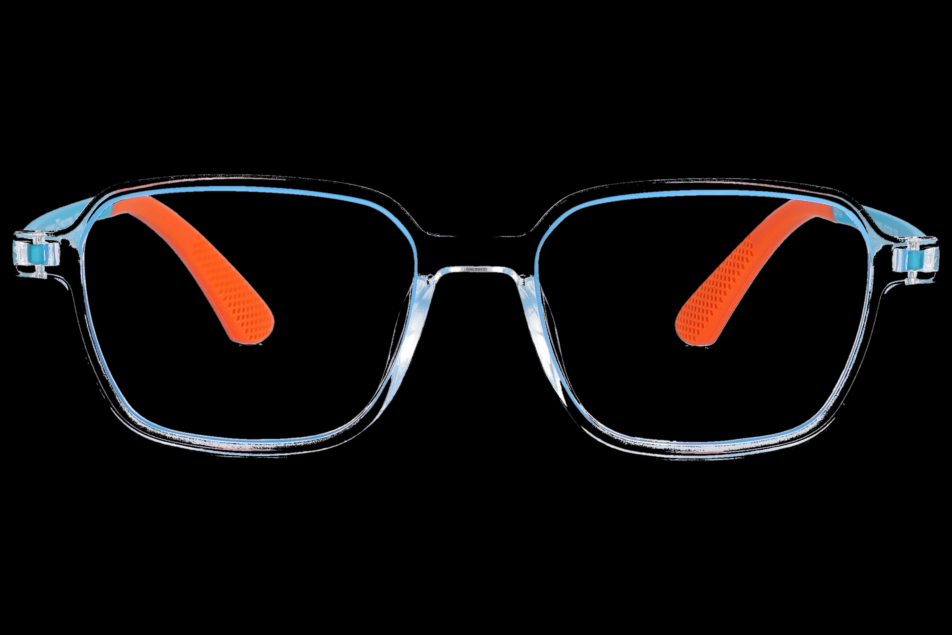 Square Eyeglasses RL1304 Blue Small optical frame front view with arms open