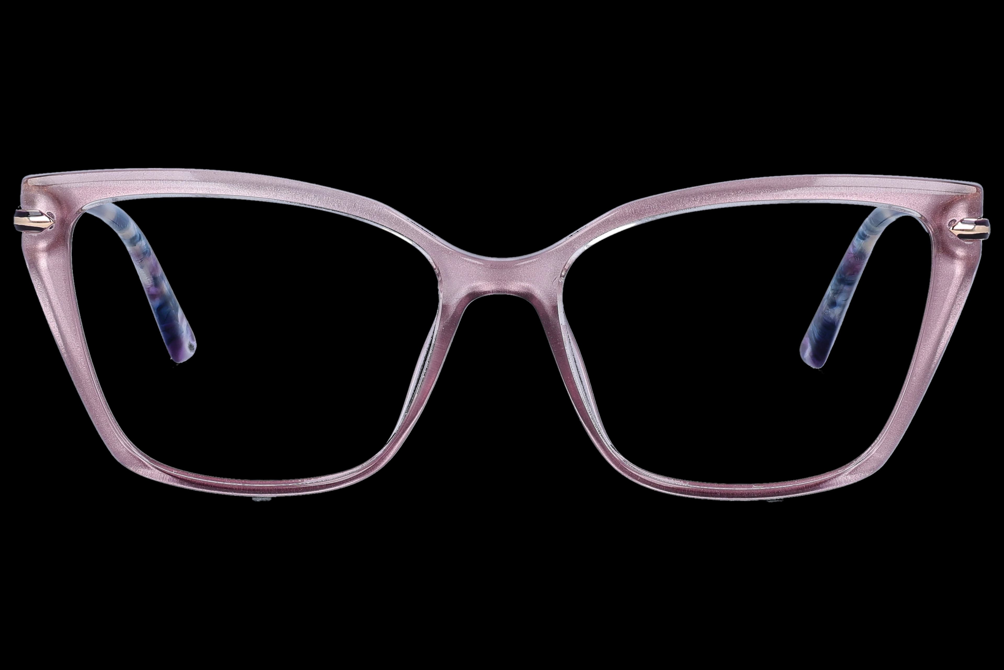 Cat Eye Eyeglasses RL1331 Pink Medium optical frame front view with arms open