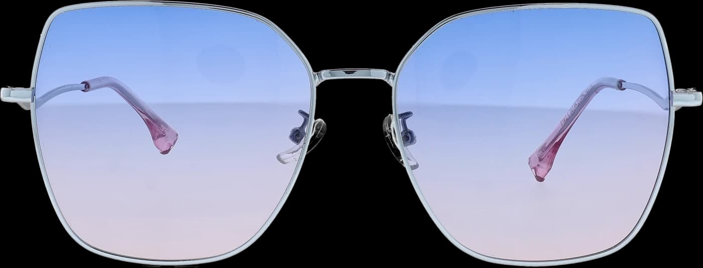 Silver Large optical frame front view with arms open