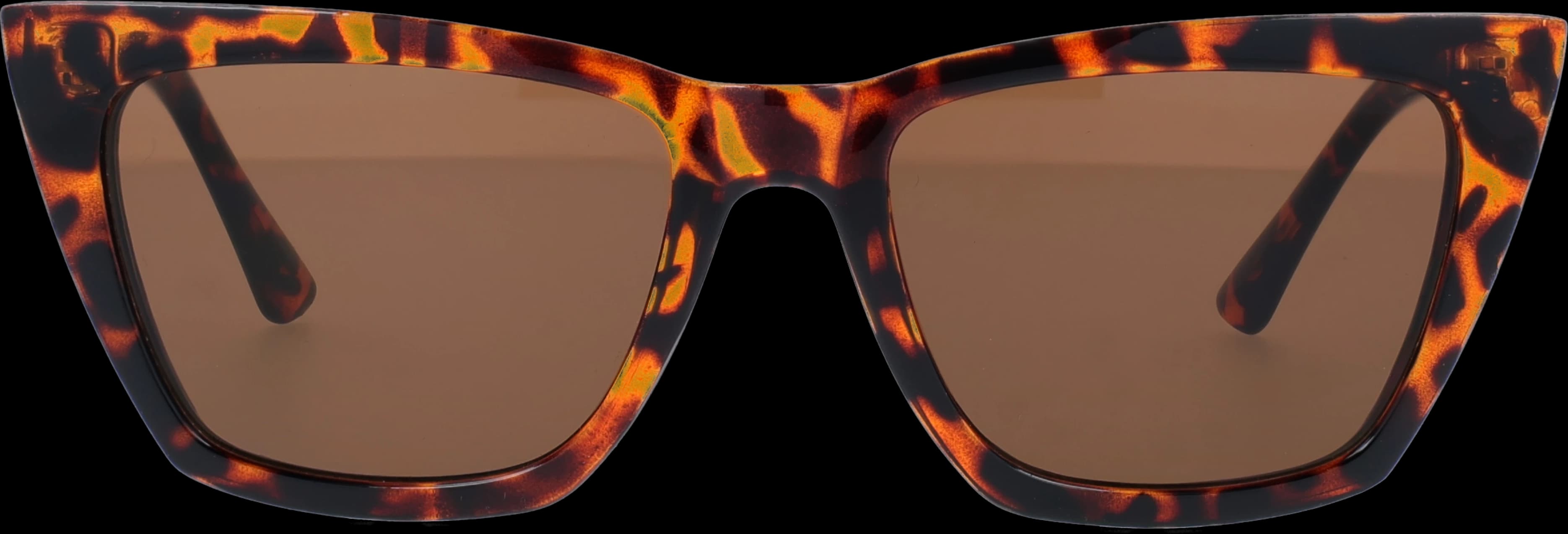 Brown Tortoise Medium optical frame front view with arms open
