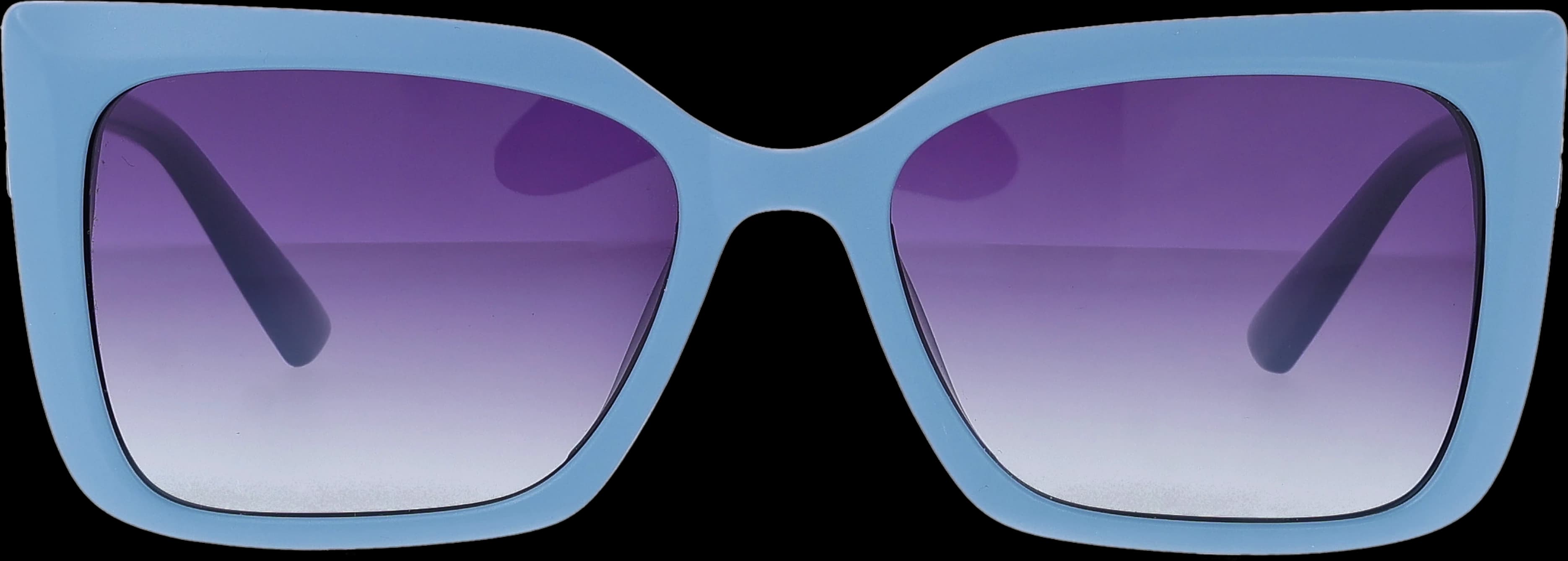 Blue Medium optical frame front view with arms open