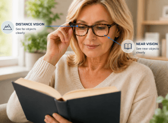Person struggling to read