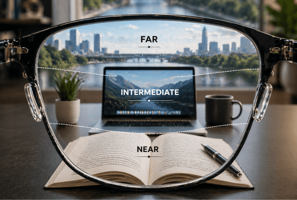 How vision works in progressive lenses