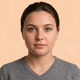 Person with a round face shape