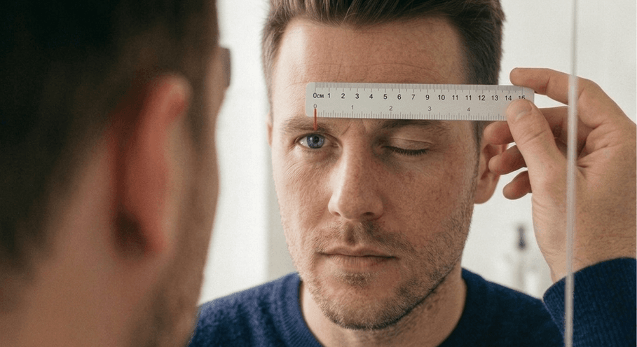 Step 3: Close your right eye and align 0 mm to the center of your left pupil