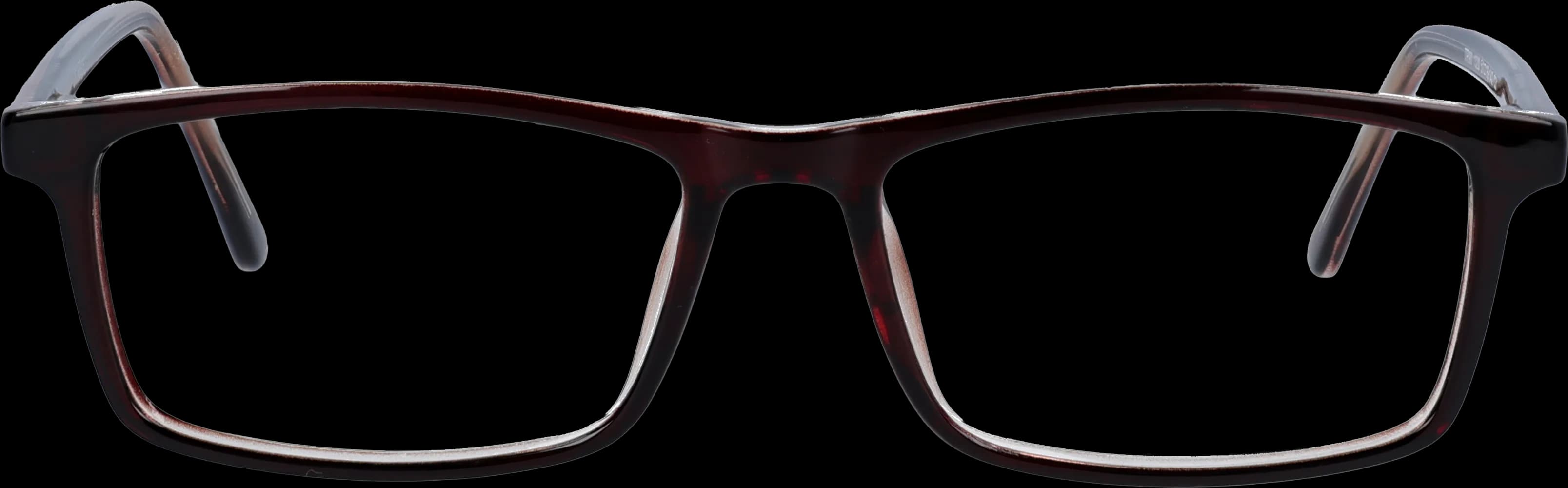 Brown Small optical frame front view with arms open