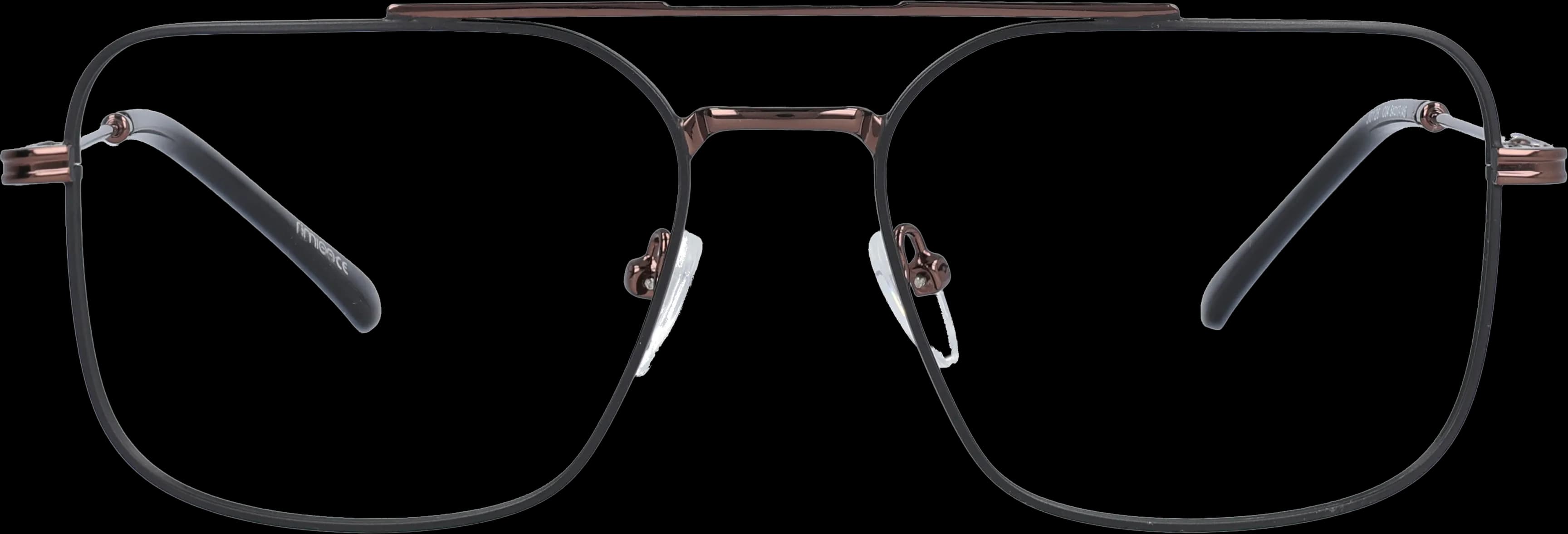 Brown Large optical frame front view with arms open