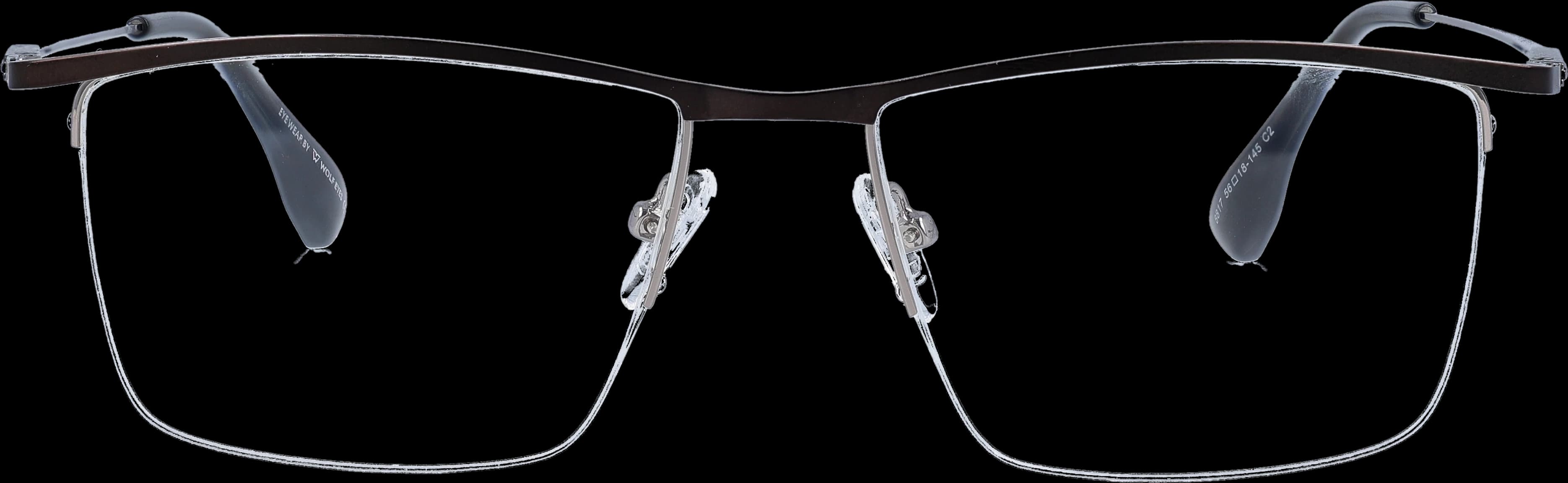 Rectangle Eyeglasses RL1320 Gun metal Large optical frame front view with arms open