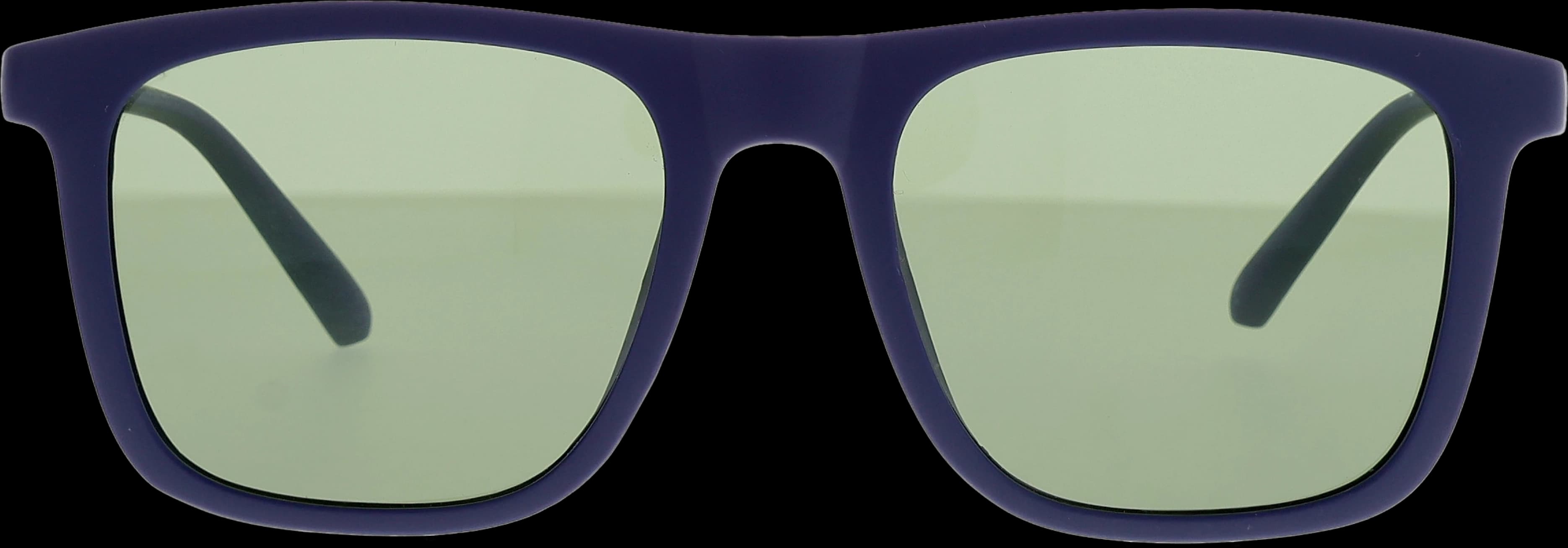 Blue Medium optical frame front view with arms open