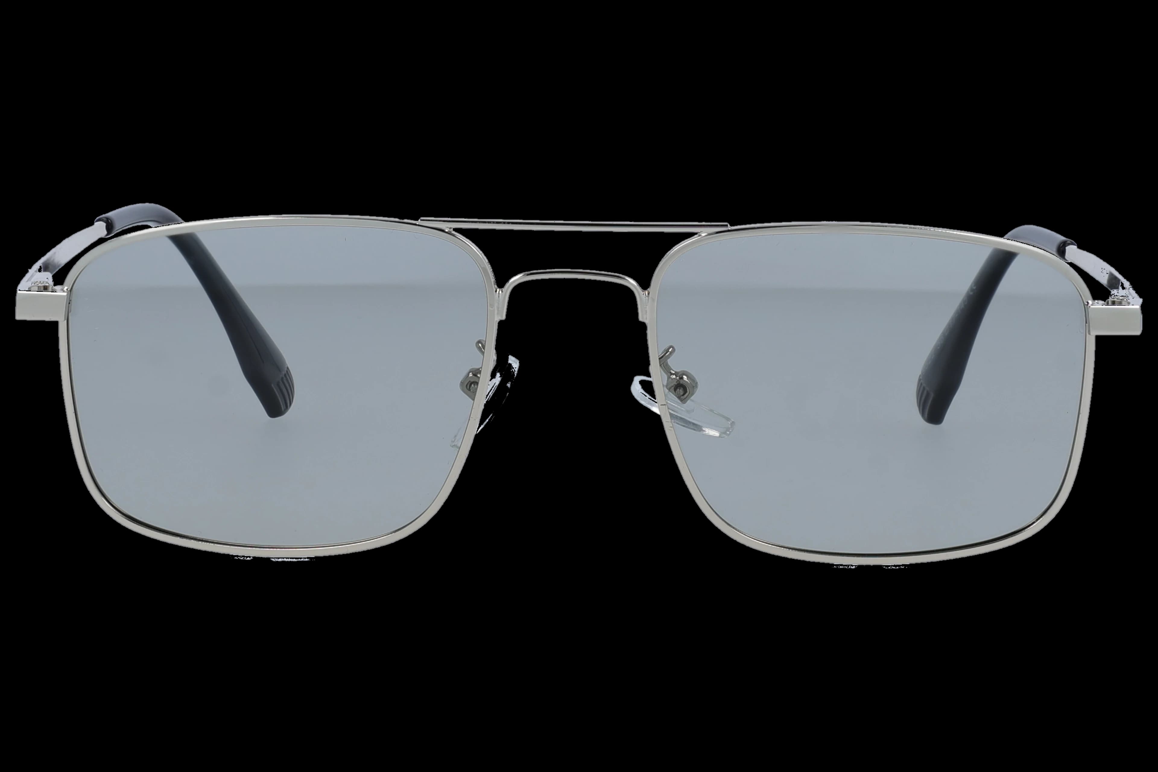 Silver Large optical frame front view with arms open
