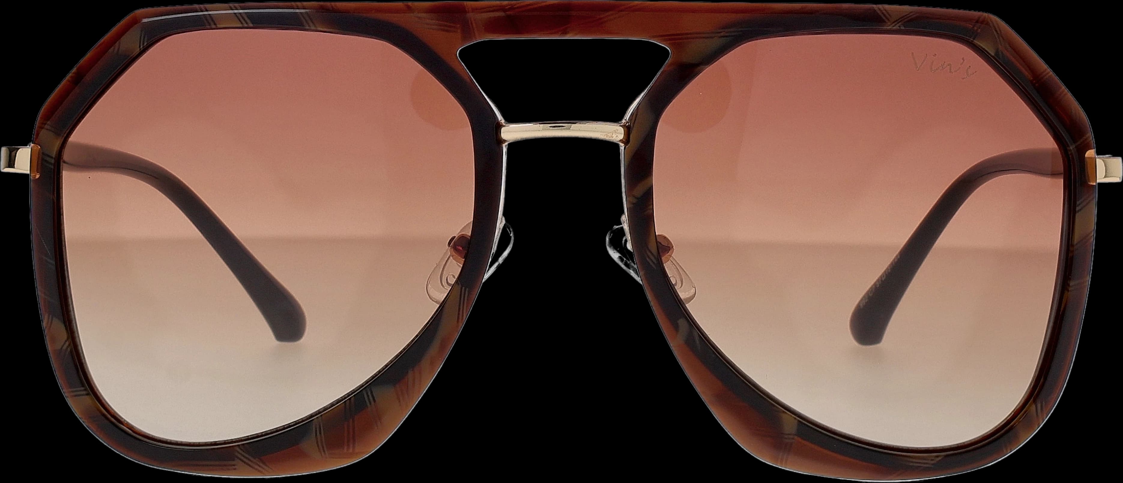 Brown Tortoise Large optical frame front view with arms open