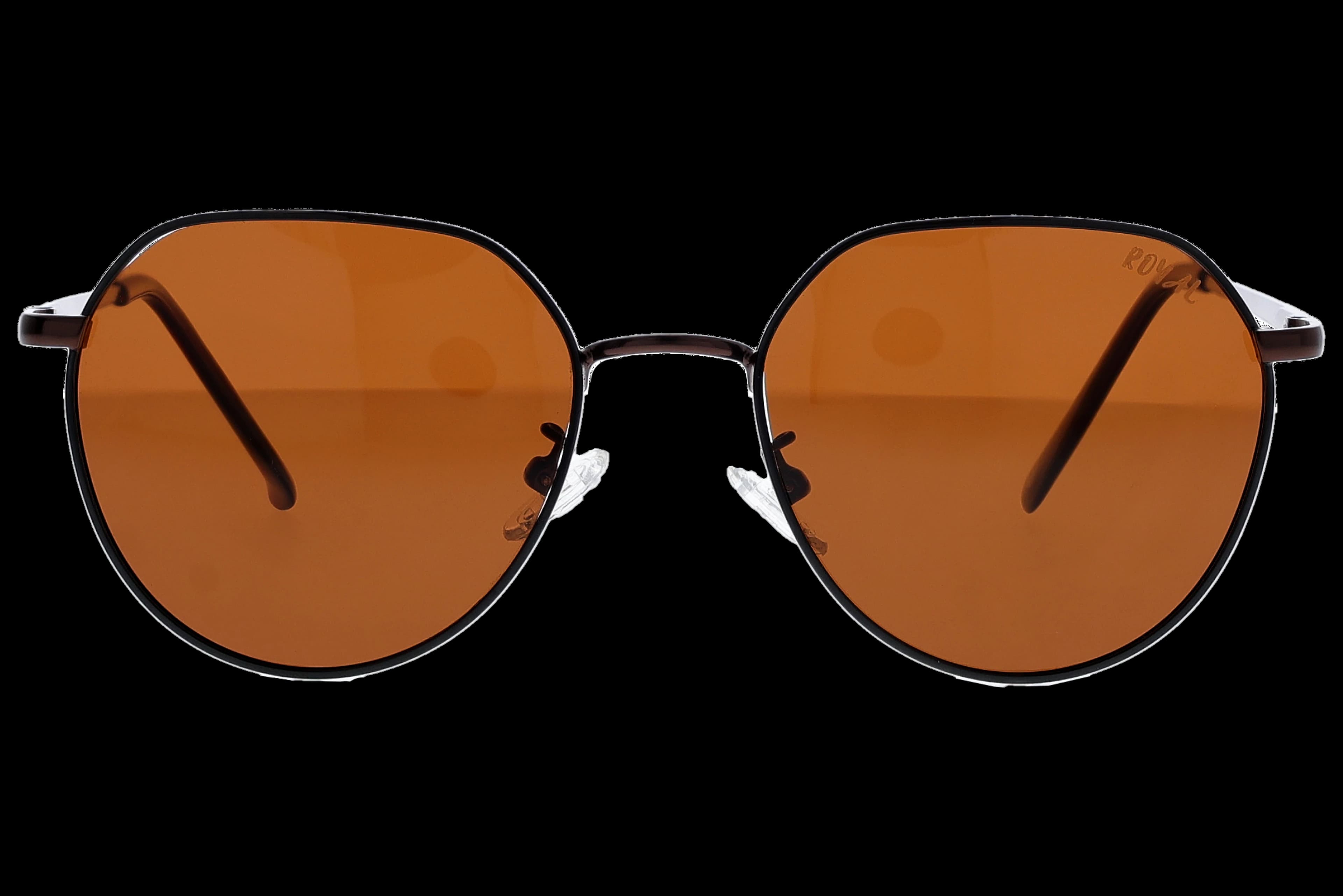 Brown Medium optical frame front view with arms open