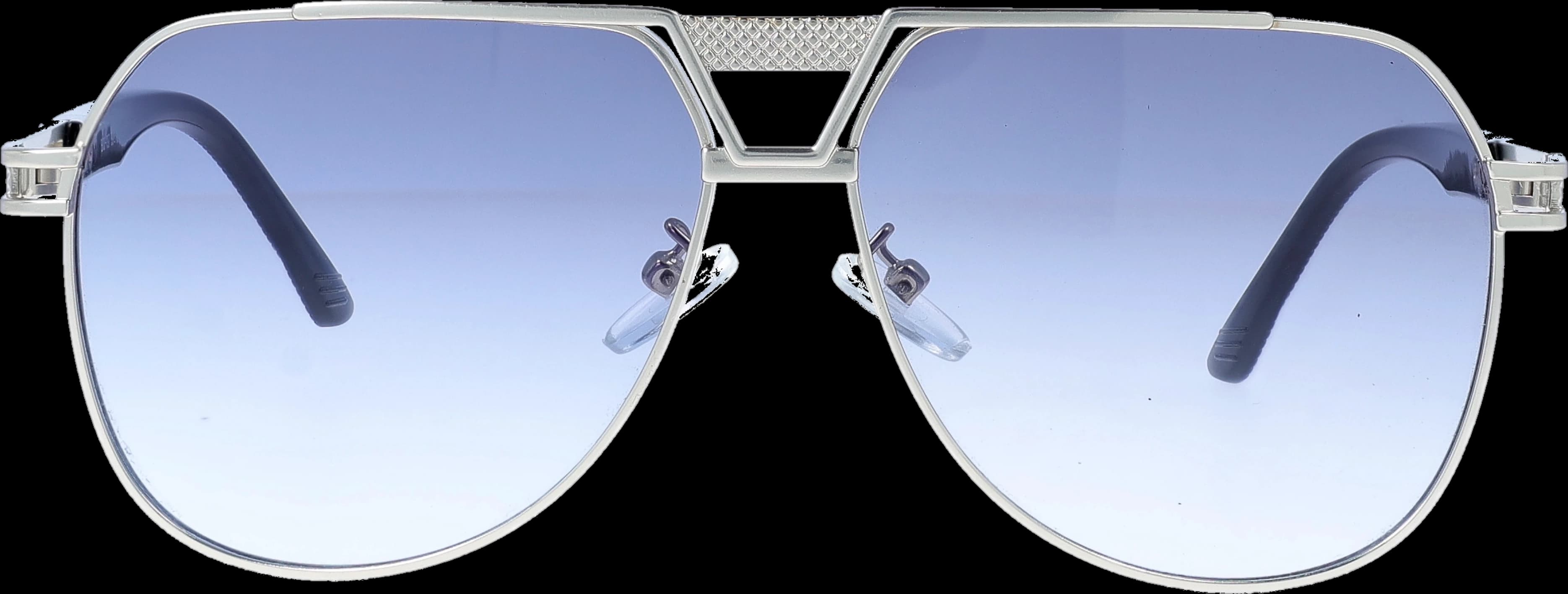 Silver Medium optical frame front view with arms open