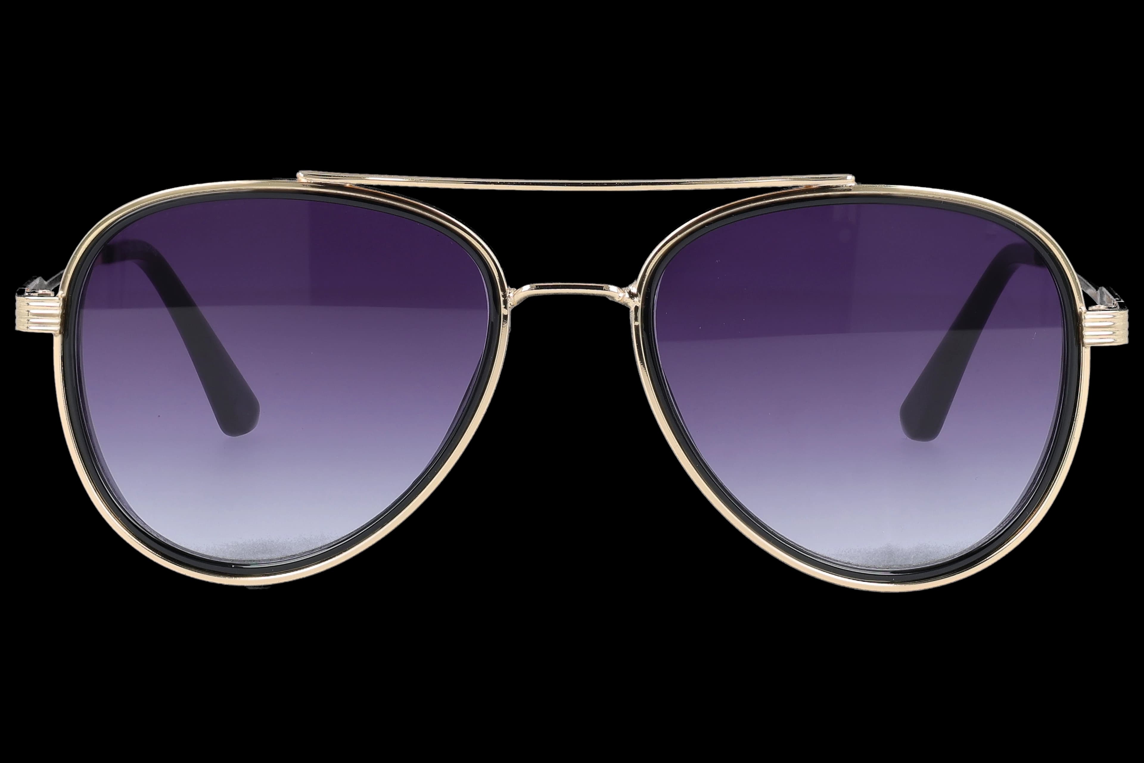 Black /Gold Medium optical frame front view with arms open