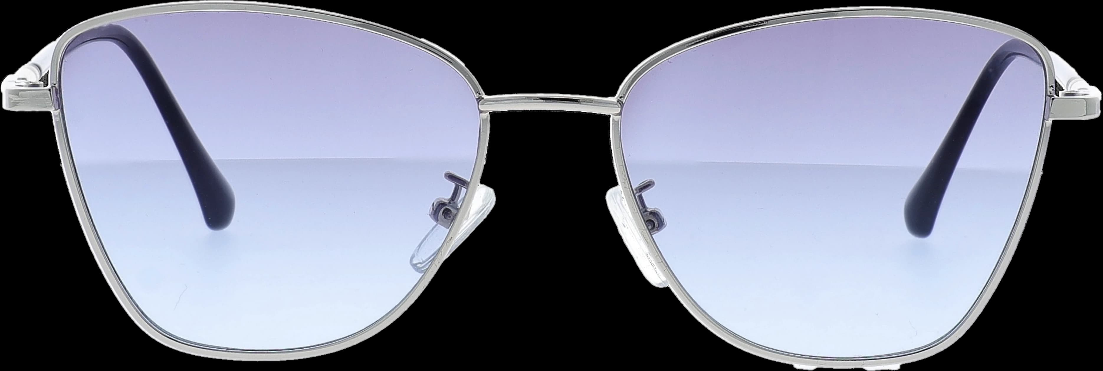 Blue silver Medium optical frame front view with arms open